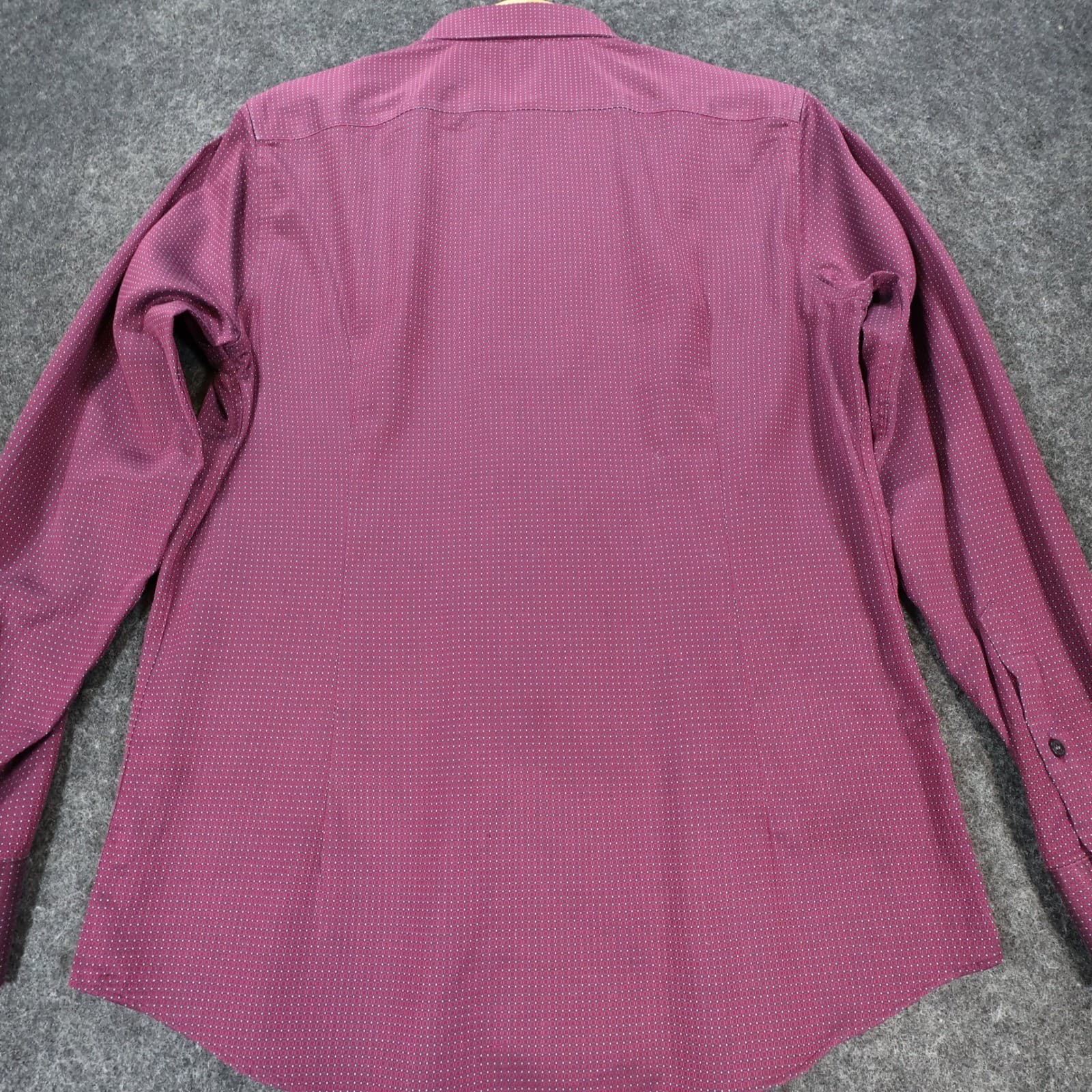 Murano Button Down Shirt Mens M Burgundy Excellent Slim Fit Geometric Print - Thumbnail 11