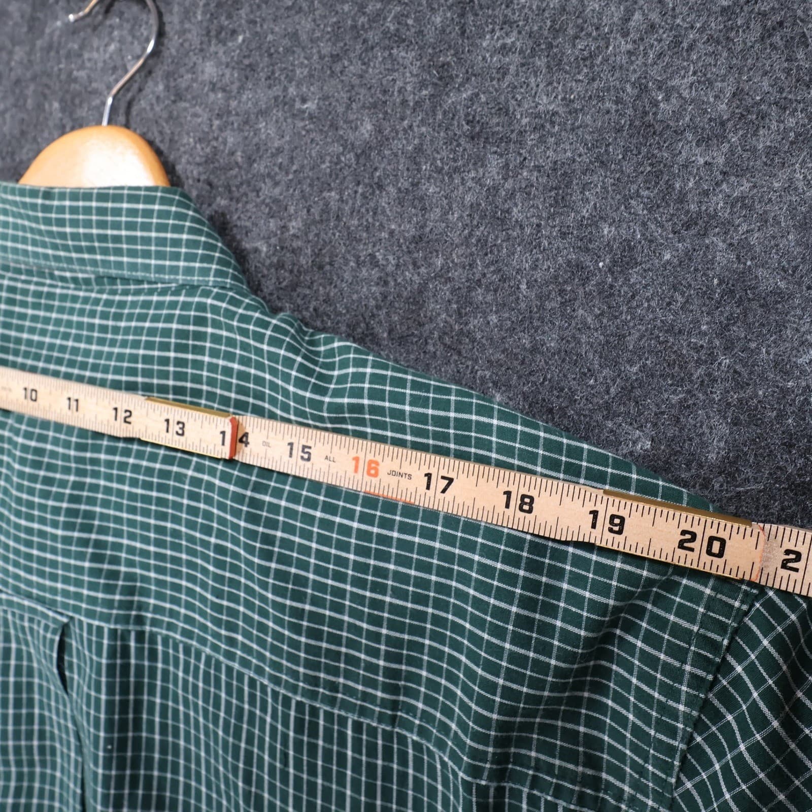 Wrangler Button Up Shirt Mens L Green Excellent Plaid Long Sleeve MR2084A - Thumbnail 5