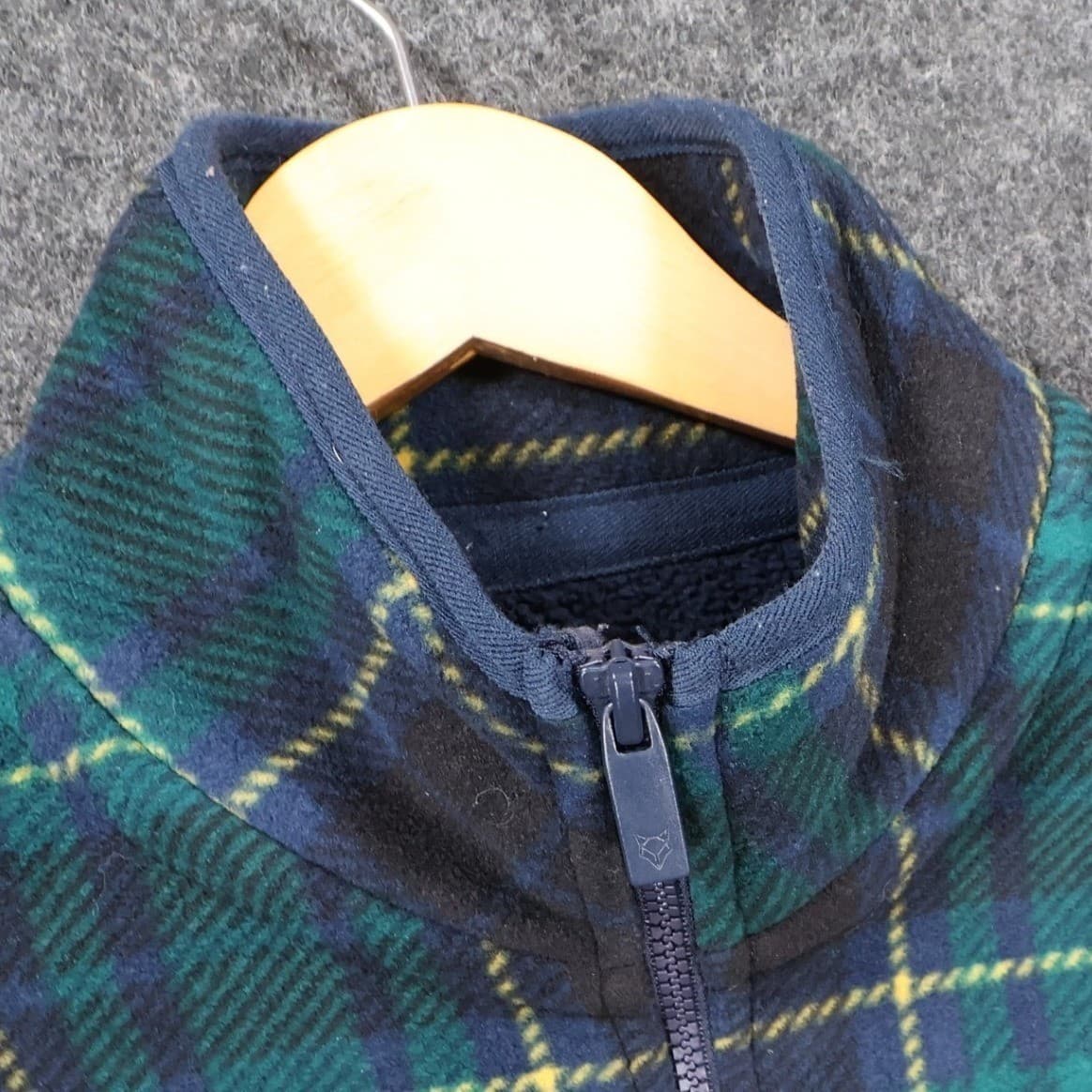 Prince & Fox Fleece Pullover Mens Small Green Excellent Plaid Quarter Zip - Thumbnail 10