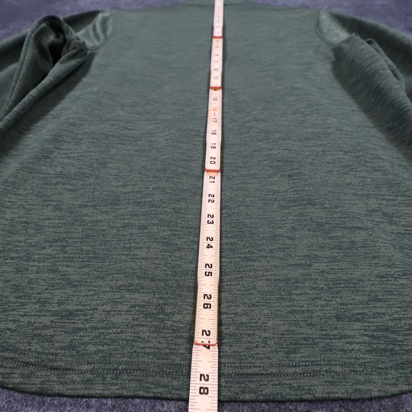 Under Armour Quarter Zip Pullover Mens Medium Green Excellent ColdGear Loose Fit - Thumbnail 5