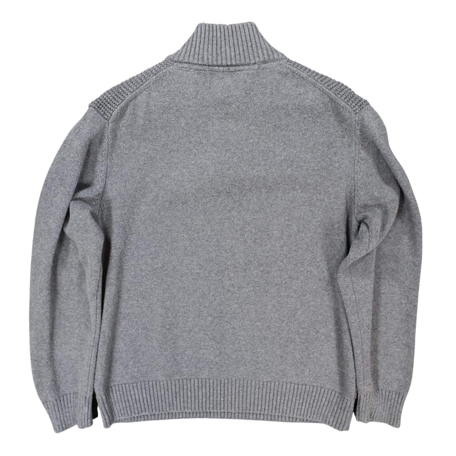 Weatherproof Vintage Quarter Zip Pullover Mens Large Gray Excellent Waffle Knit - Thumbnail 2