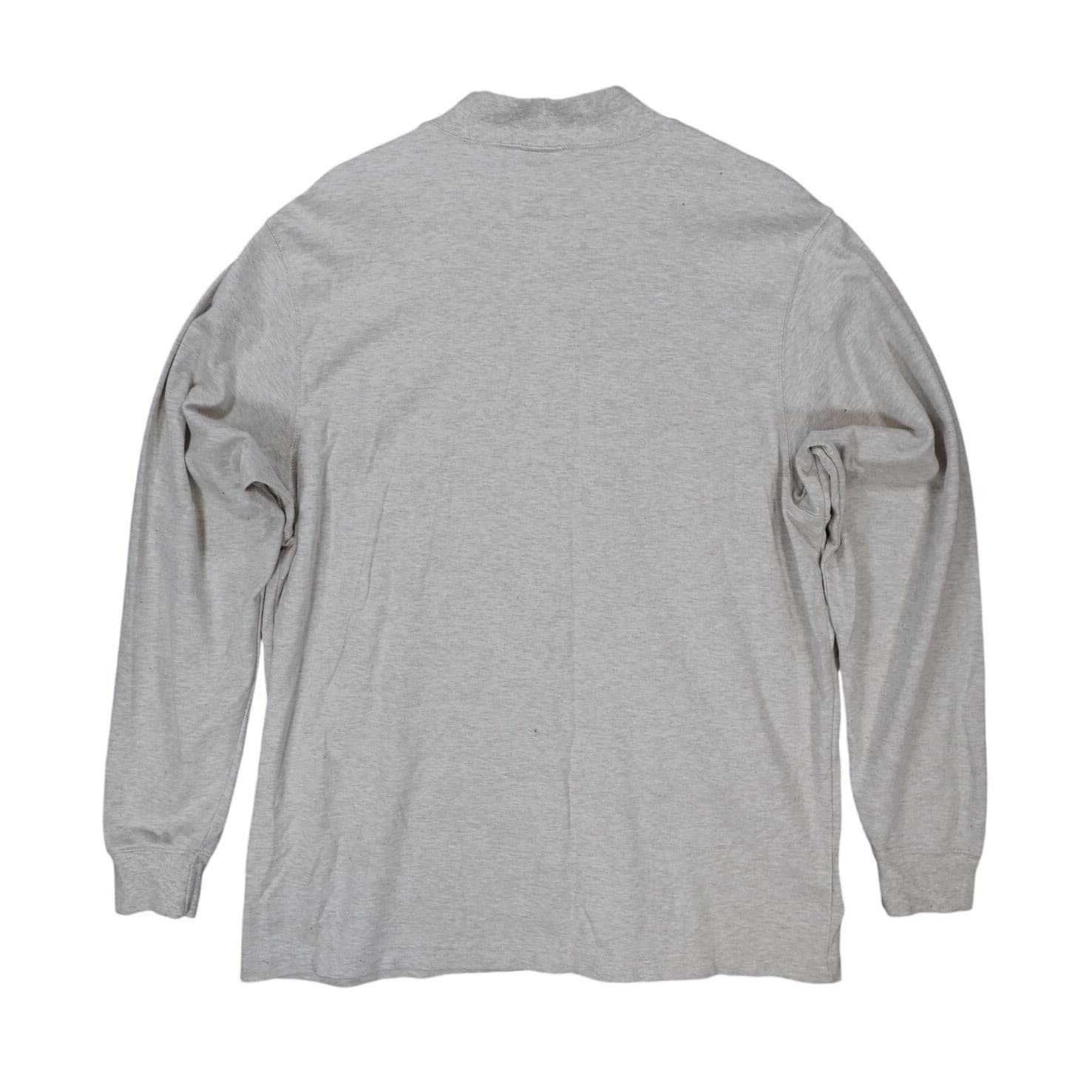 Roundtree & Yorke Mock Neck Shirt Mens XL Beige Excellent Heathered Cotton - Thumbnail 2