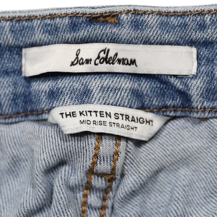 Sam Edelman The Kitten Straight Mid Rise Light Wash Denim Jeans Size 30 - Thumbnail 6