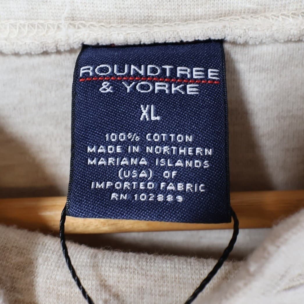Roundtree & Yorke Mock Neck Shirt Mens XL Beige Excellent Heathered Cotton - Thumbnail 7