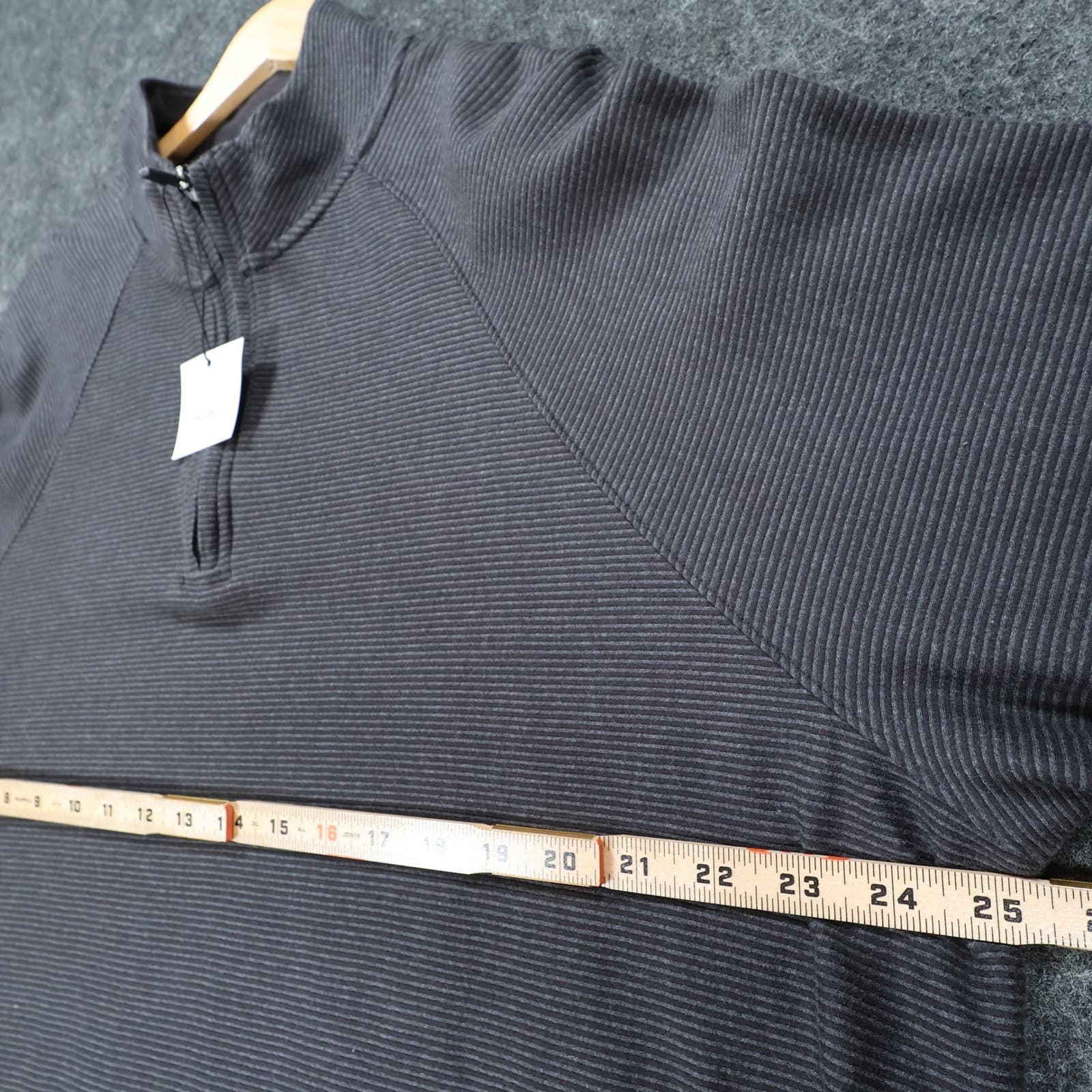 Cremieux Classics Quarter Zip Pullover Mens XXL Charcoal Excellent Striped - Thumbnail 3