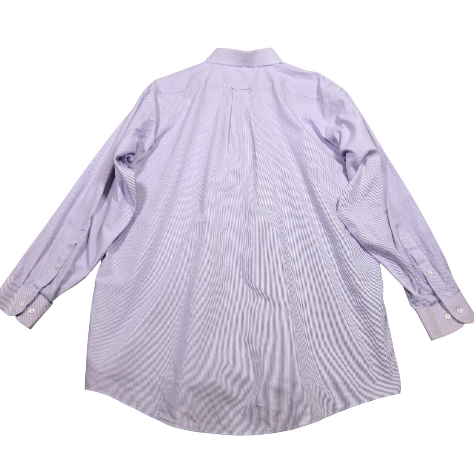 Stafford Mens Button Down Shirt Stripe Long Sleeve Size XL 17.5 34-35 - Thumbnail 6