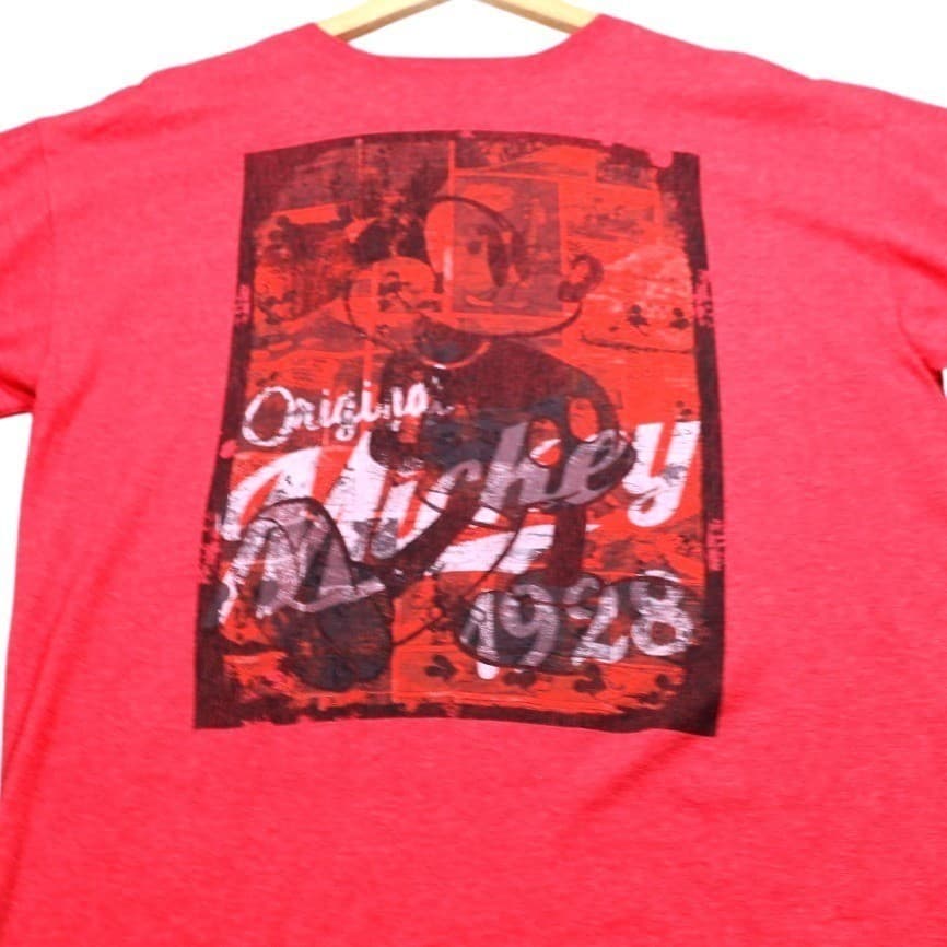 Disney Mickey Mouse 1928 Graphic T Shirt Red Short Sleeve Size Large - Thumbnail 5