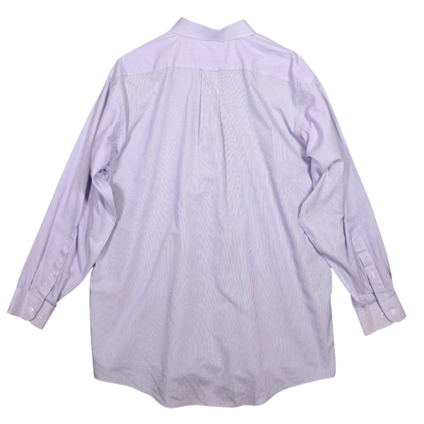 Stafford Mens Button Down Shirt Stripe Long Sleeve Size XL 17.5 34-35 - Thumbnail 4