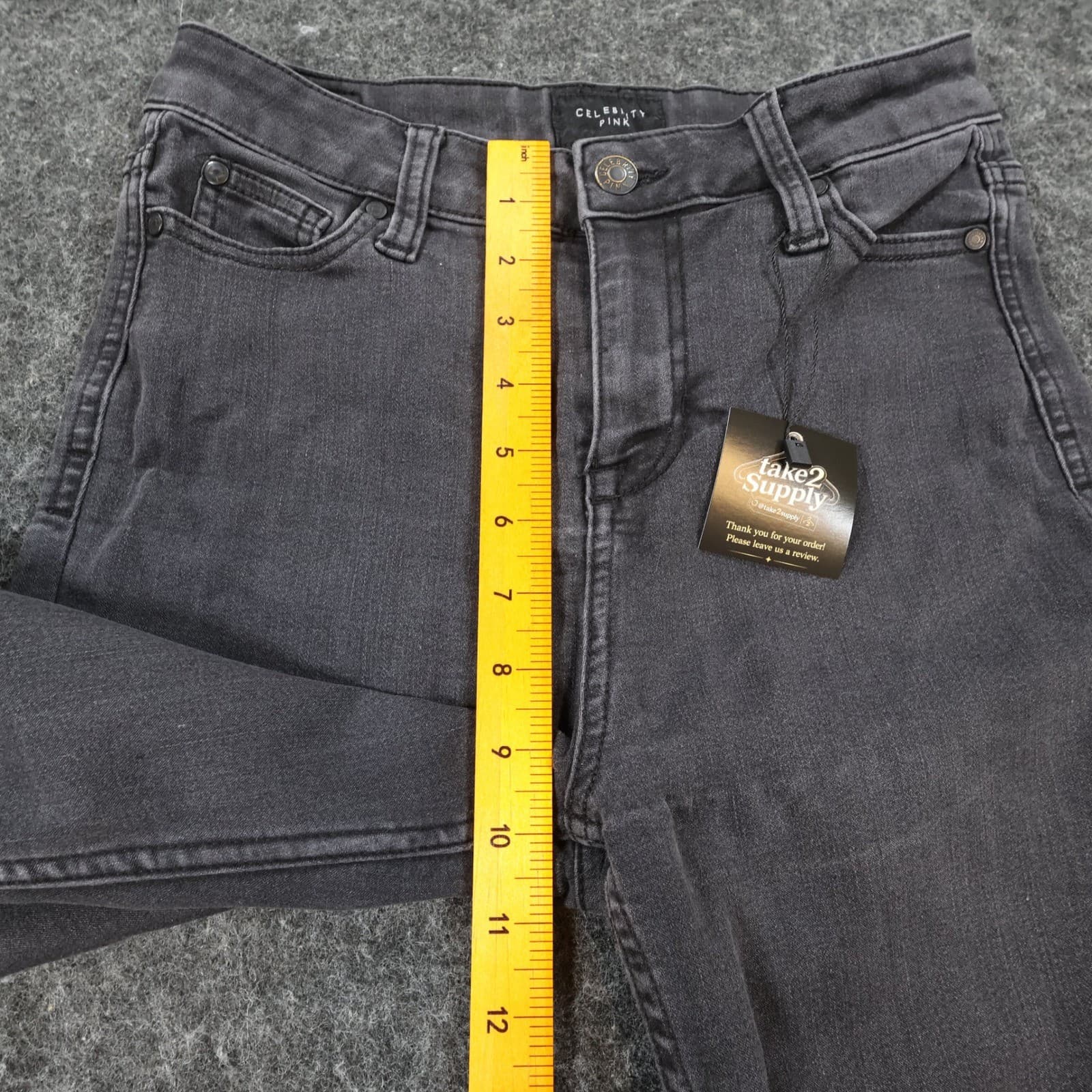Celebrity Pink Jeans Women 1/25 Black Cotton Blend High Rise Ankle Skinny - Thumbnail 6