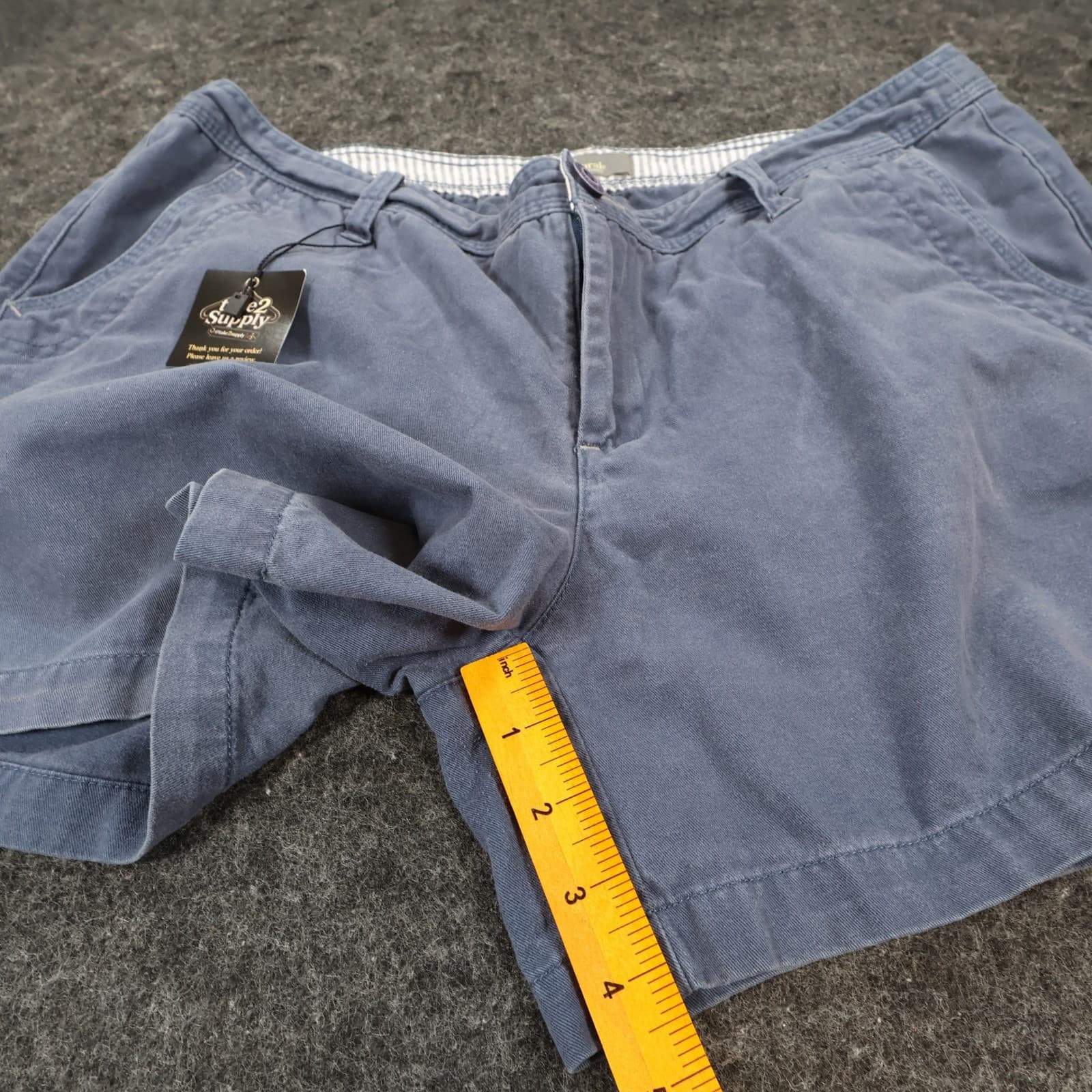 Natural Reflections Shorts Womens 14 Blue Cotton Casual Chino Summer Classic - Thumbnail 4