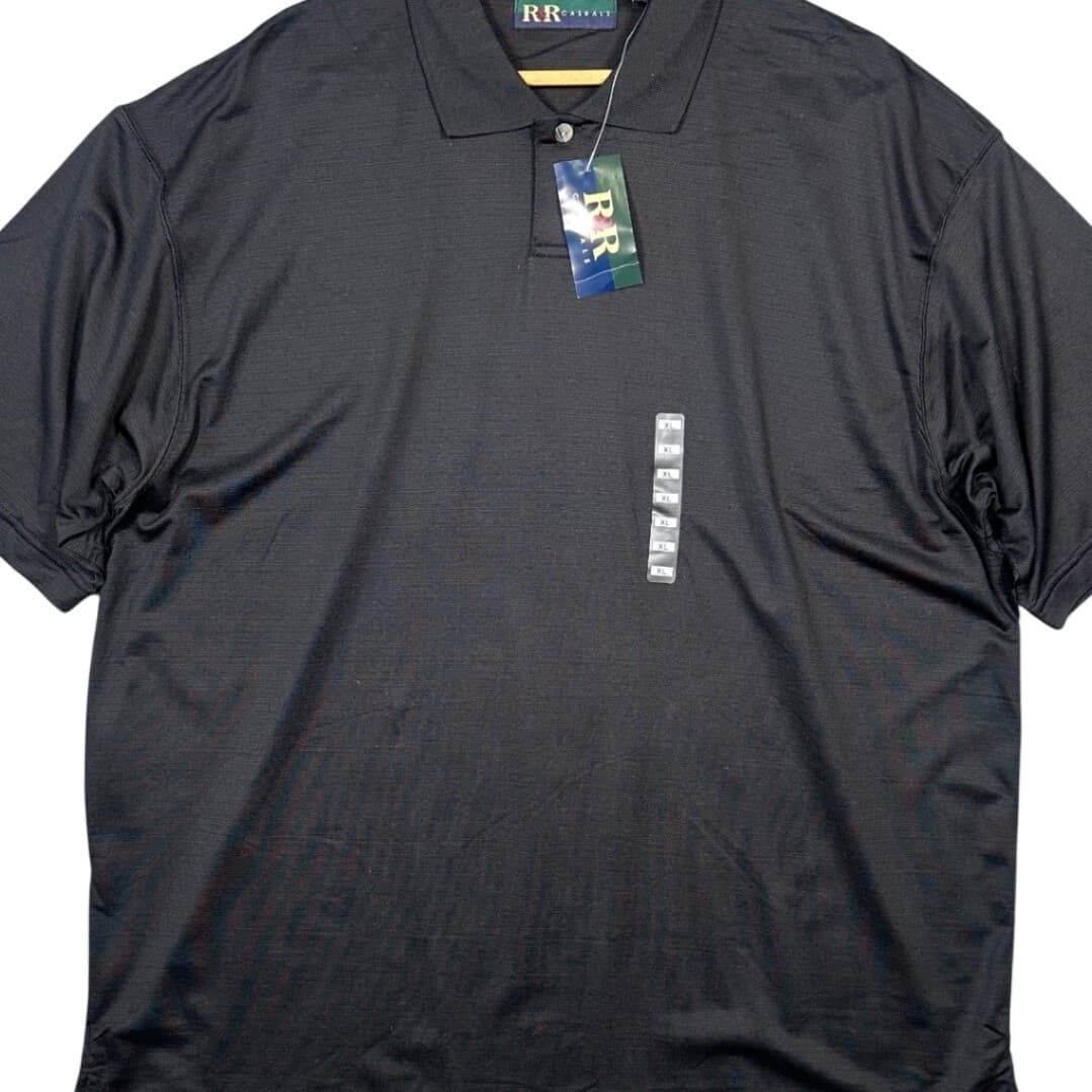 R&R CASUALS Mens Black Golf Polo Shirt XL Short Sleeve Textured Performance NWT - Thumbnail 5