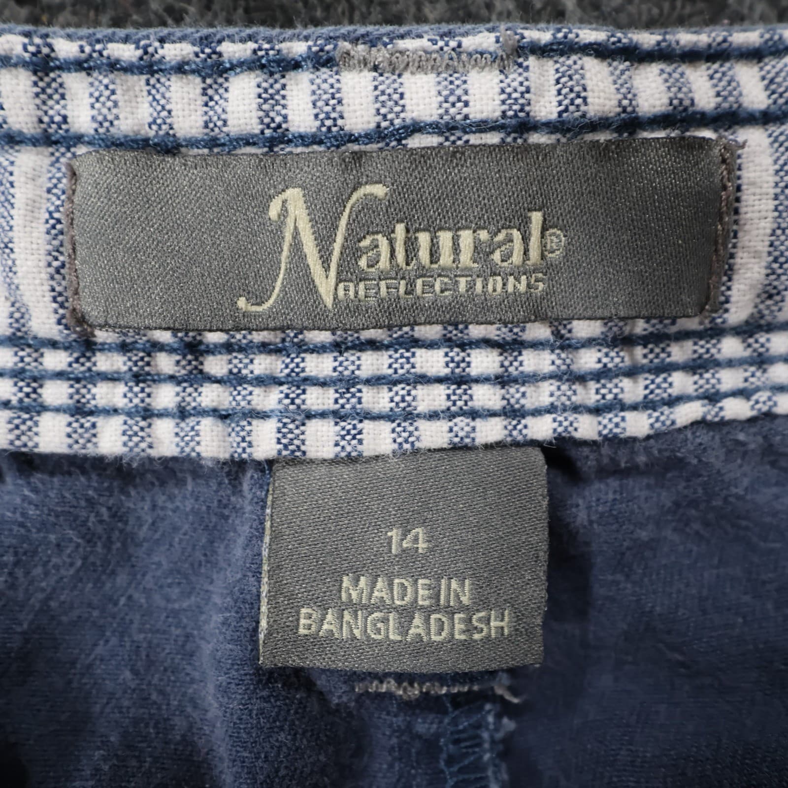 Natural Reflections Shorts Womens 14 Blue Cotton Casual Chino Summer Classic - Thumbnail 7
