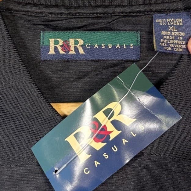 R&R CASUALS Mens Black Golf Polo Shirt XL Short Sleeve Textured Performance NWT - Thumbnail 6