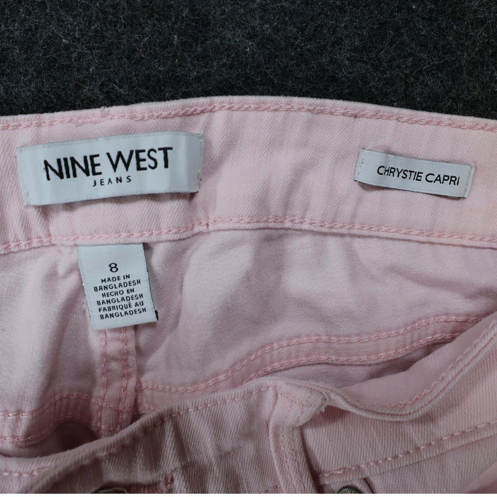Nine West Chrystie Capri Womens 8 Pink Excellent Stretch Denim Pants - Thumbnail 7