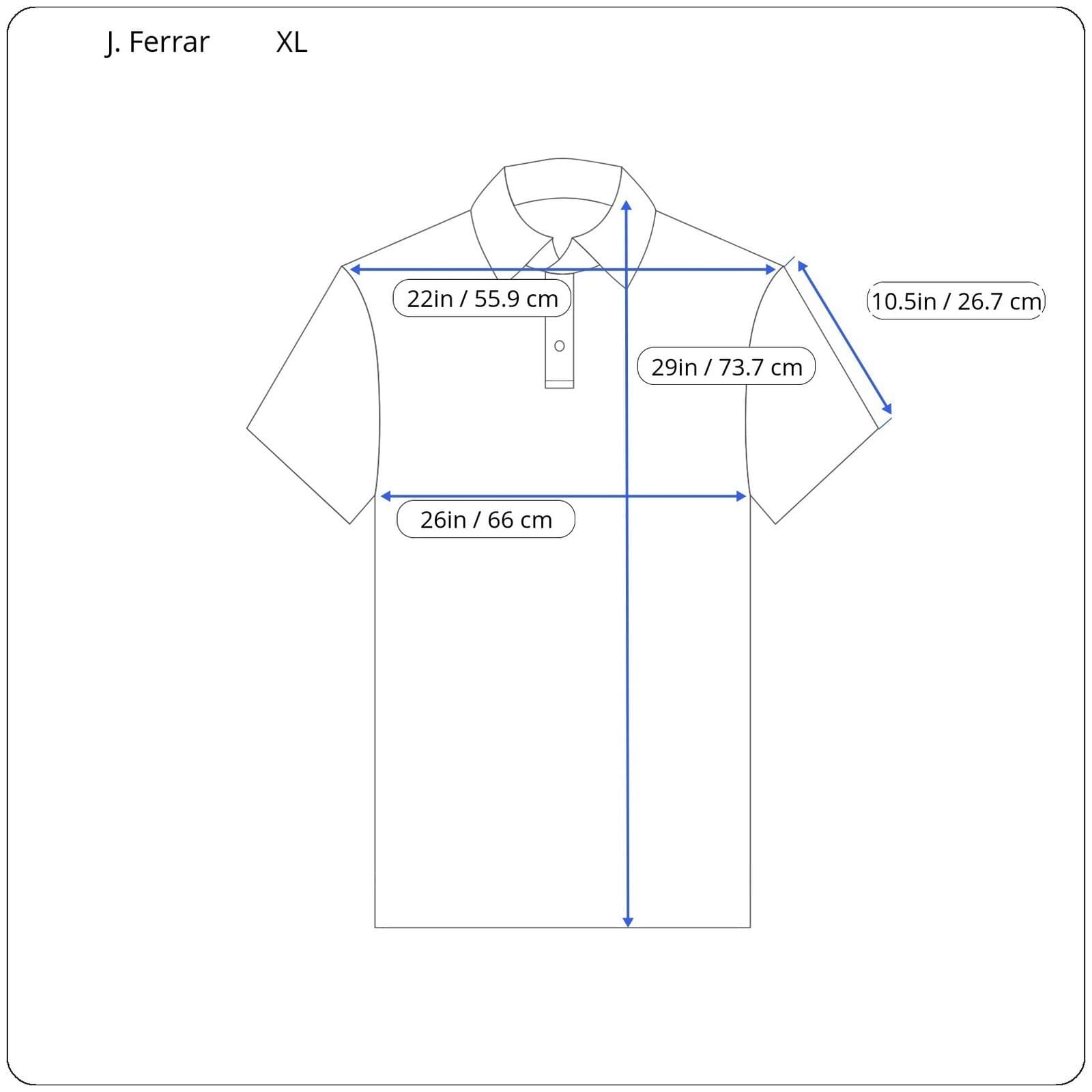 J Ferrar Mens XXL Blue Pinstripe Short Sleeve Polo Shirt NWT - Thumbnail 7