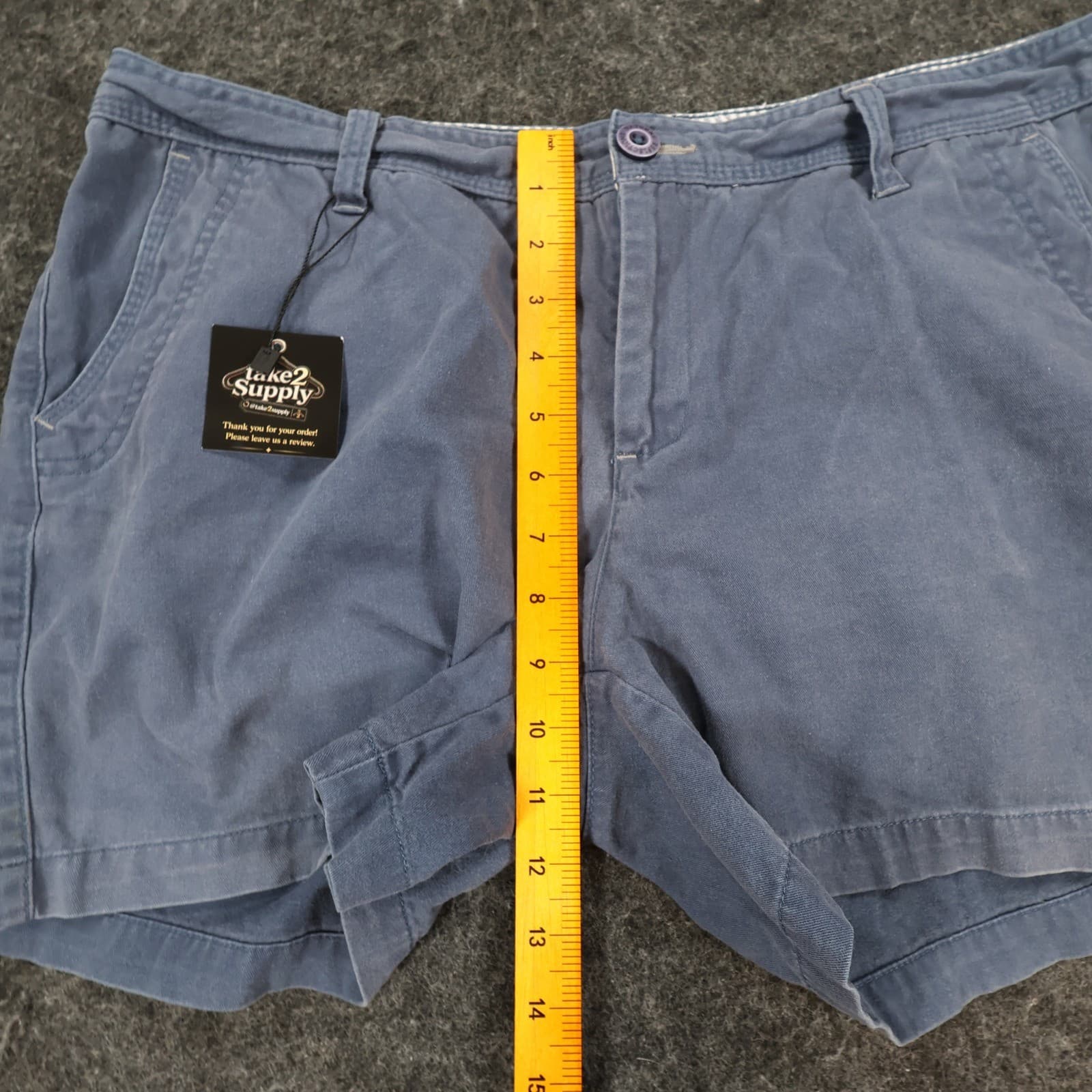 Natural Reflections Shorts Womens 14 Blue Cotton Casual Chino Summer Classic - Thumbnail 5