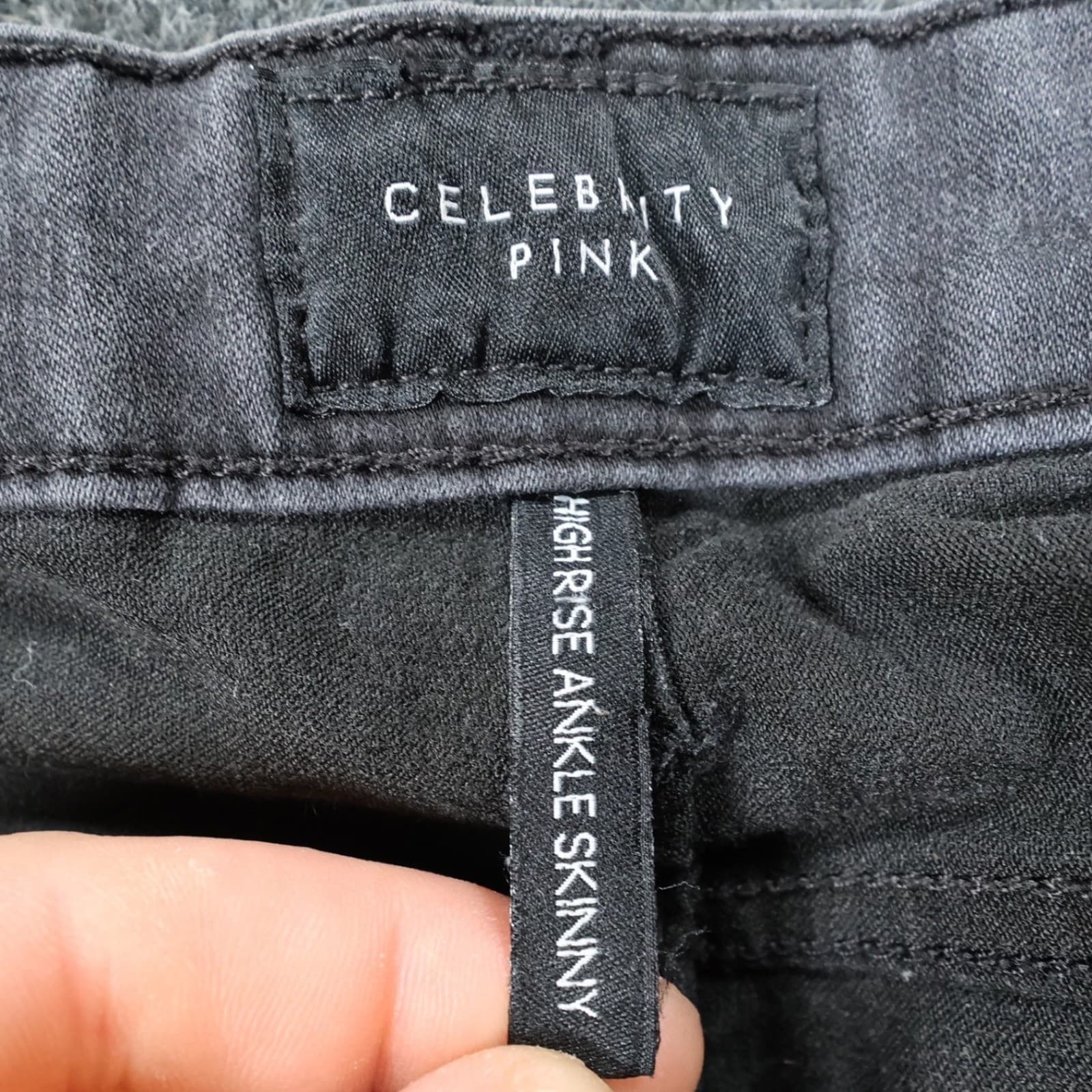Celebrity Pink Jeans Women 1/25 Black Cotton Blend High Rise Ankle Skinny - Thumbnail 7