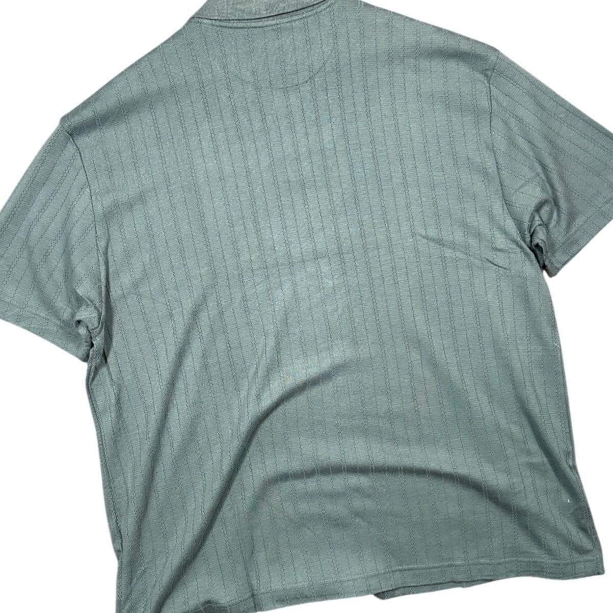 J Ferrar Mens XXL Blue Pinstripe Short Sleeve Polo Shirt NWT - Thumbnail 4