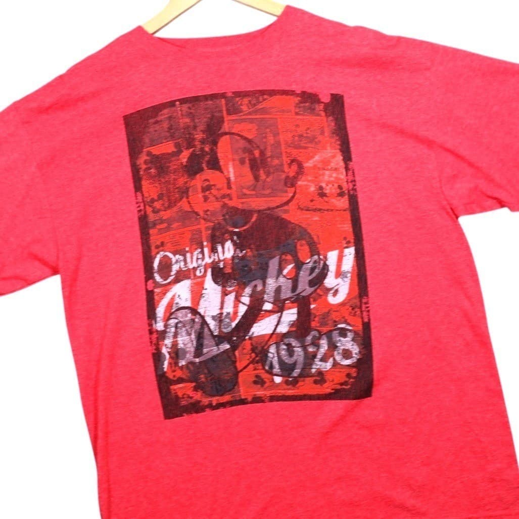 Disney Mickey Mouse 1928 Graphic T Shirt Red Short Sleeve Size Large - Thumbnail 2