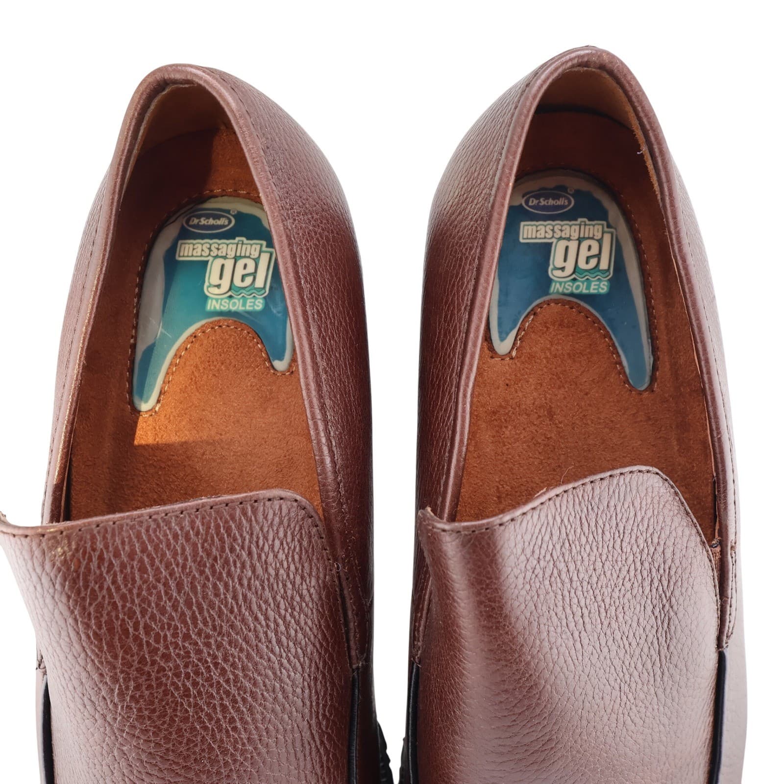 Dr. Scholls Slip On Moc Mens 13 Brown Leather Comfort Loafer 125LC72 - Thumbnail 5