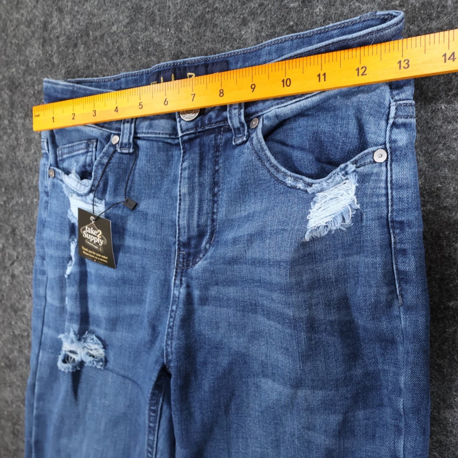 Indigo Rein Flare Jeans Womens 3 Blue Cotton Blend High Rise Distressed 2517 - Thumbnail 5