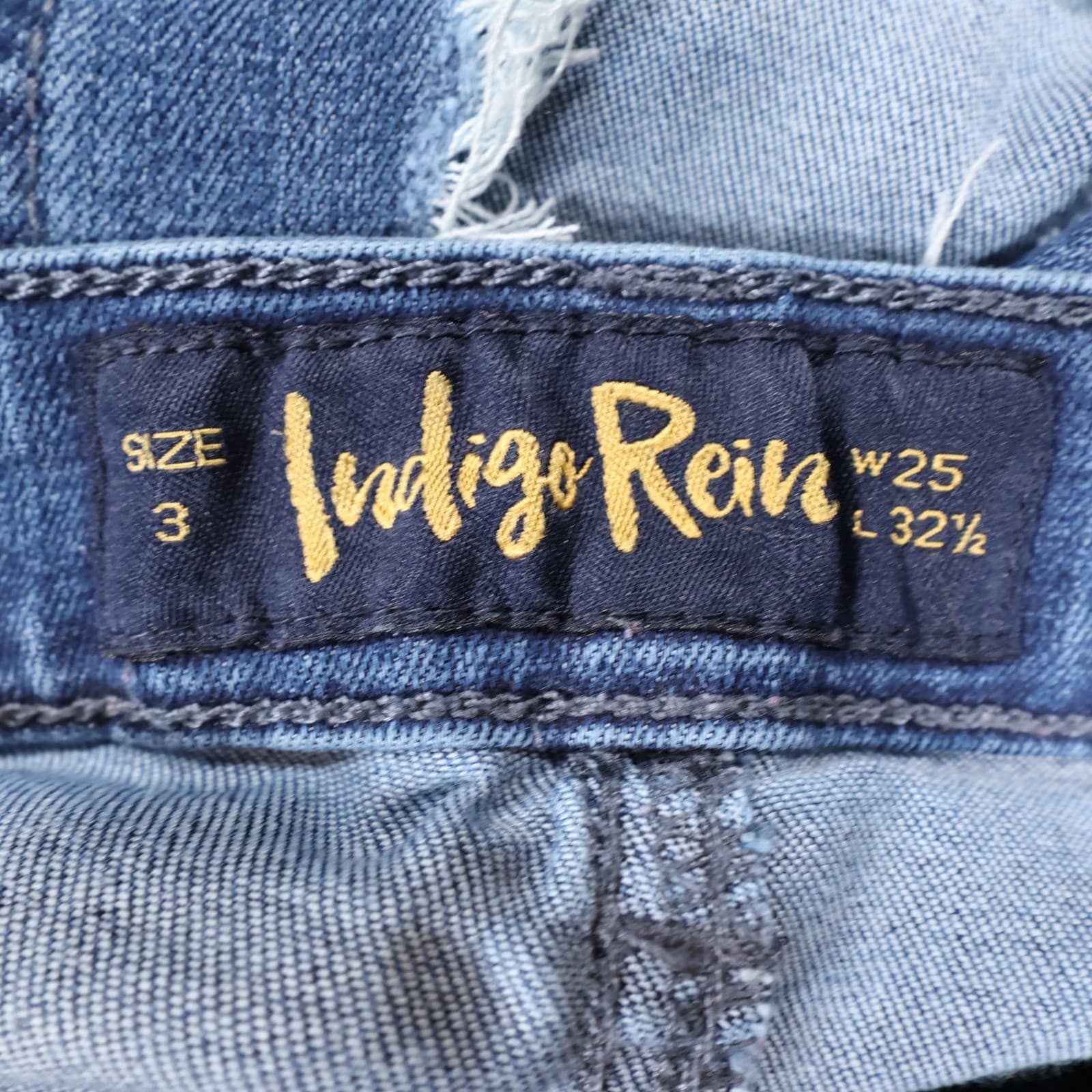 Indigo Rein Flare Jeans Womens 3 Blue Cotton Blend High Rise Distressed 2517 - Thumbnail 7