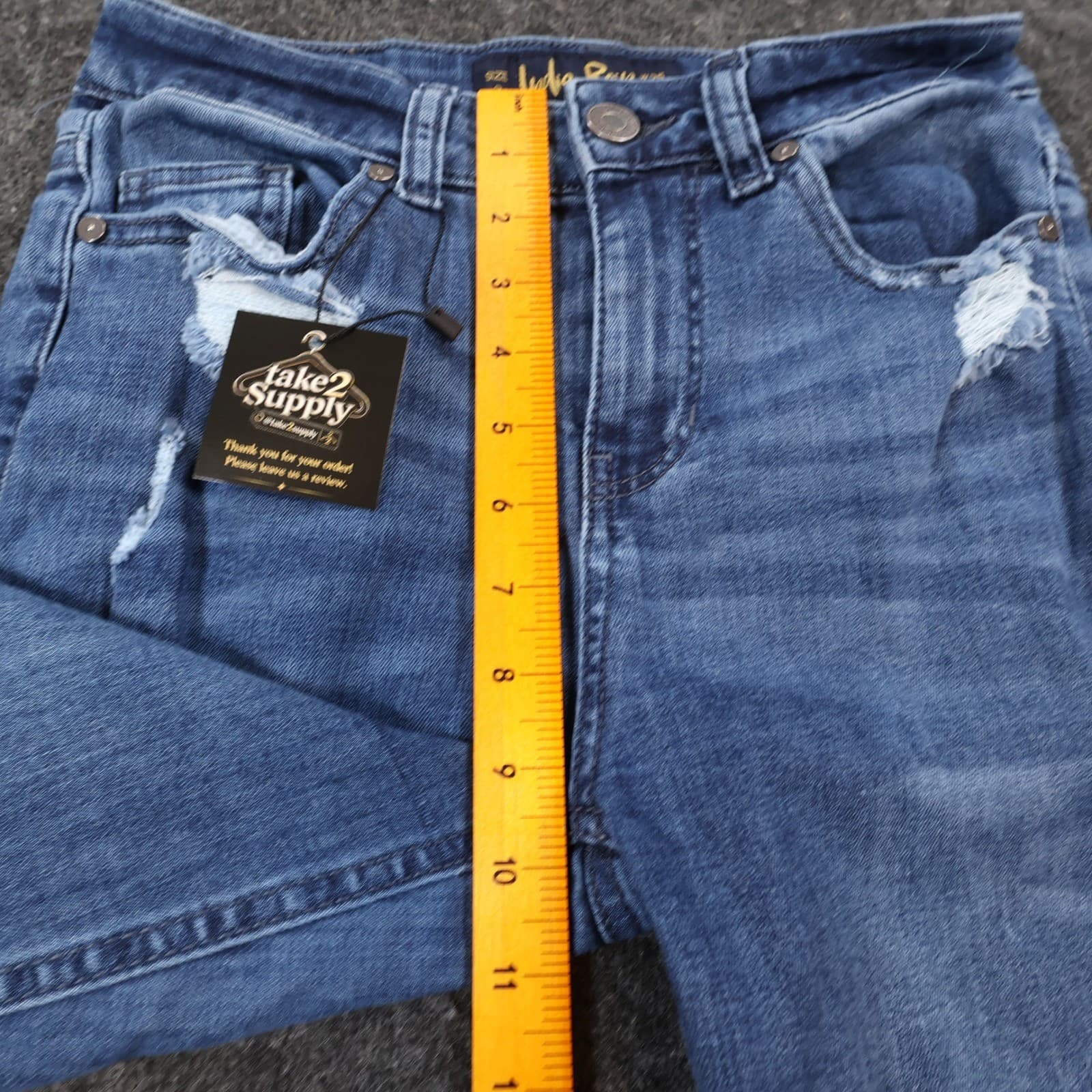Indigo Rein Flare Jeans Womens 3 Blue Cotton Blend High Rise Distressed 2517 - Thumbnail 6