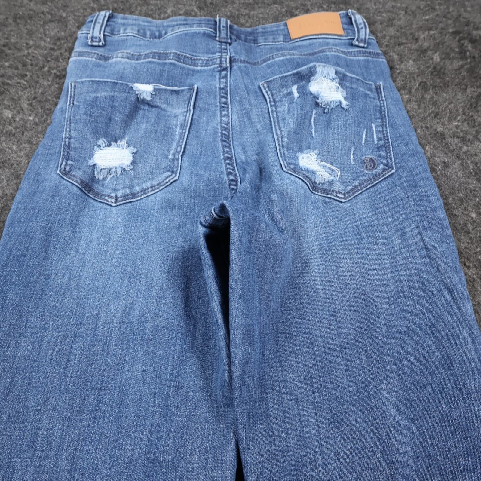 Indigo Rein Flare Jeans Womens 3 Blue Cotton Blend High Rise Distressed 2517 - Thumbnail 10
