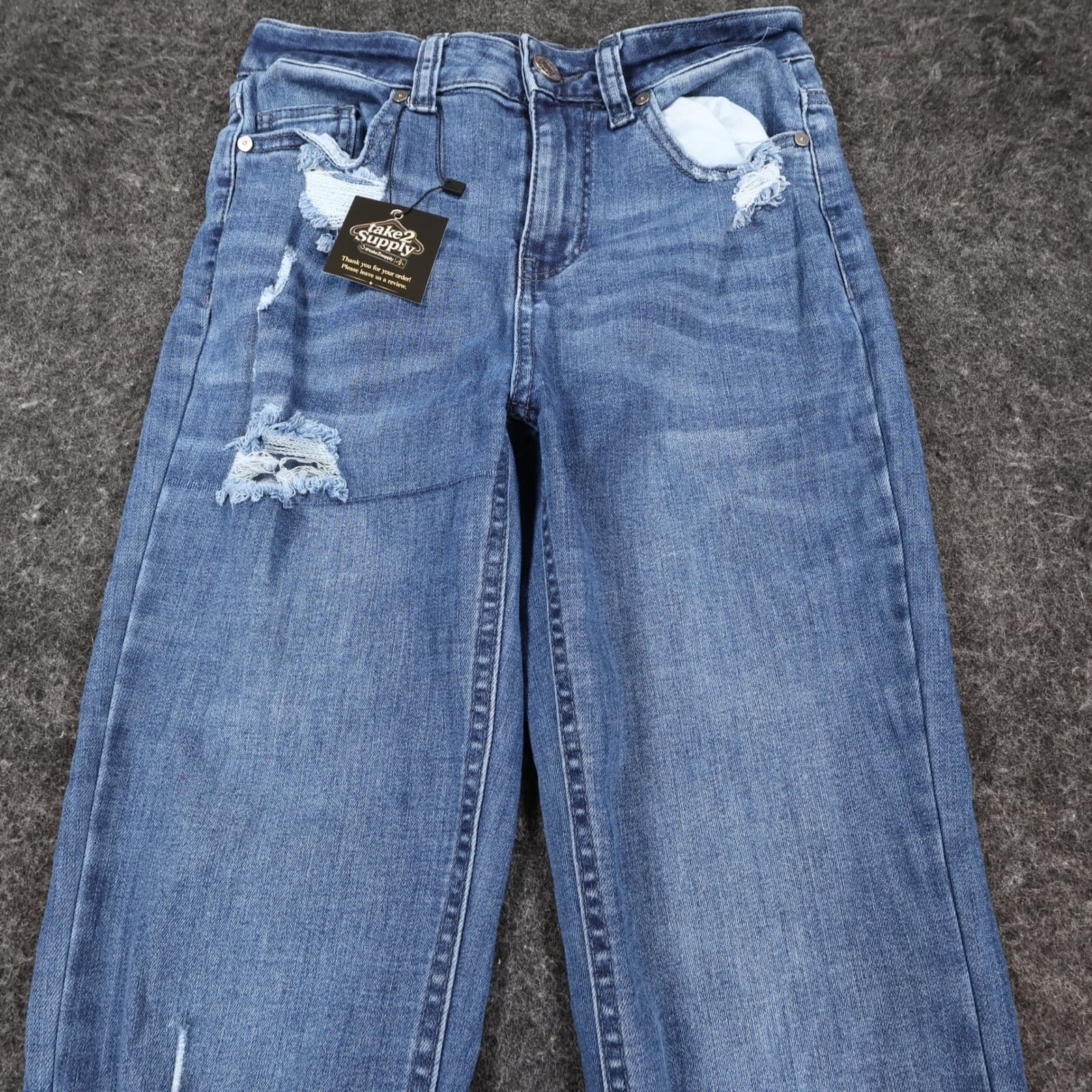 Indigo Rein Flare Jeans Womens 3 Blue Cotton Blend High Rise Distressed 2517 - Thumbnail 9