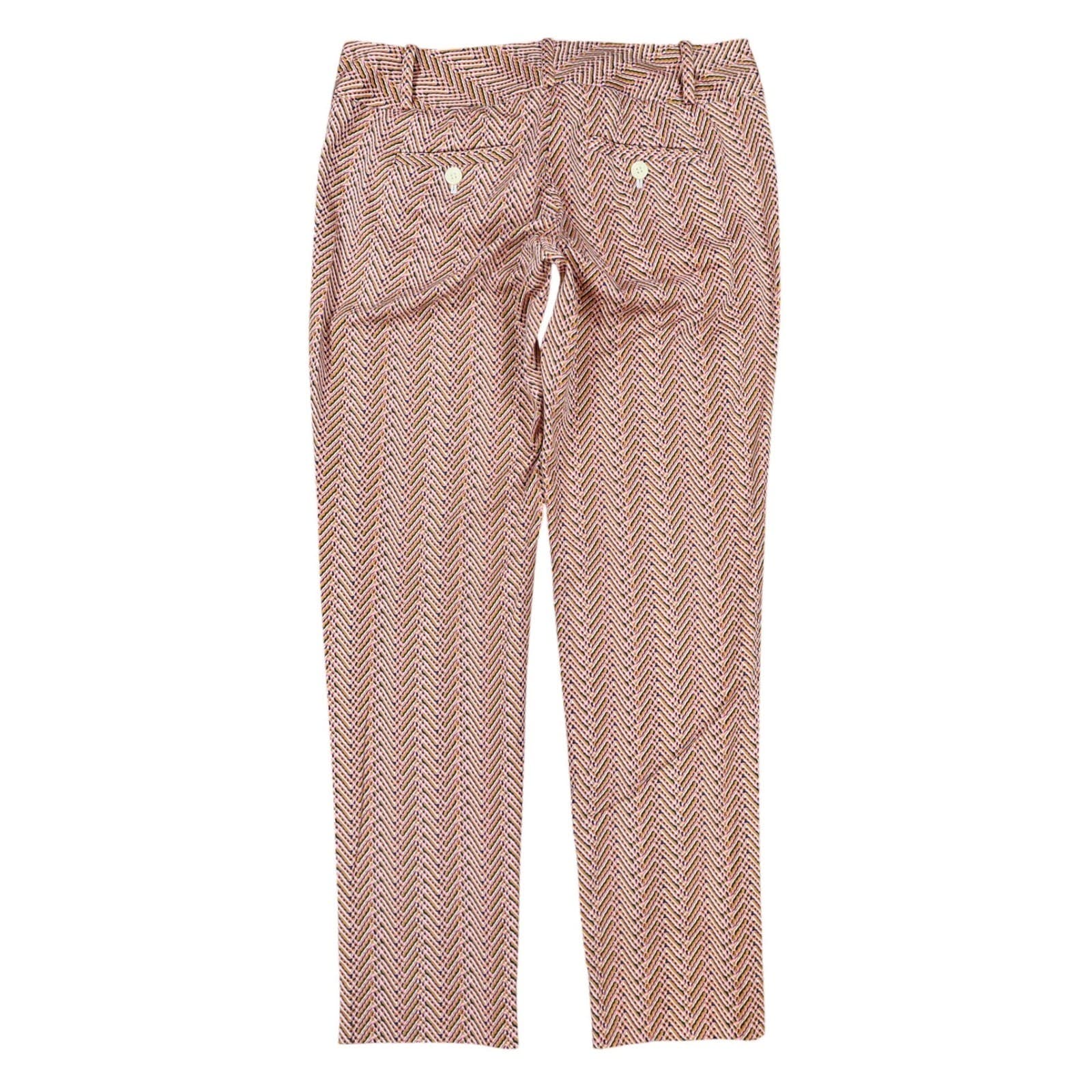 The Limited Drew Fit Pants Womens 0 Pink Cotton Zig Zag Pattern Dress Trousers - Thumbnail 2