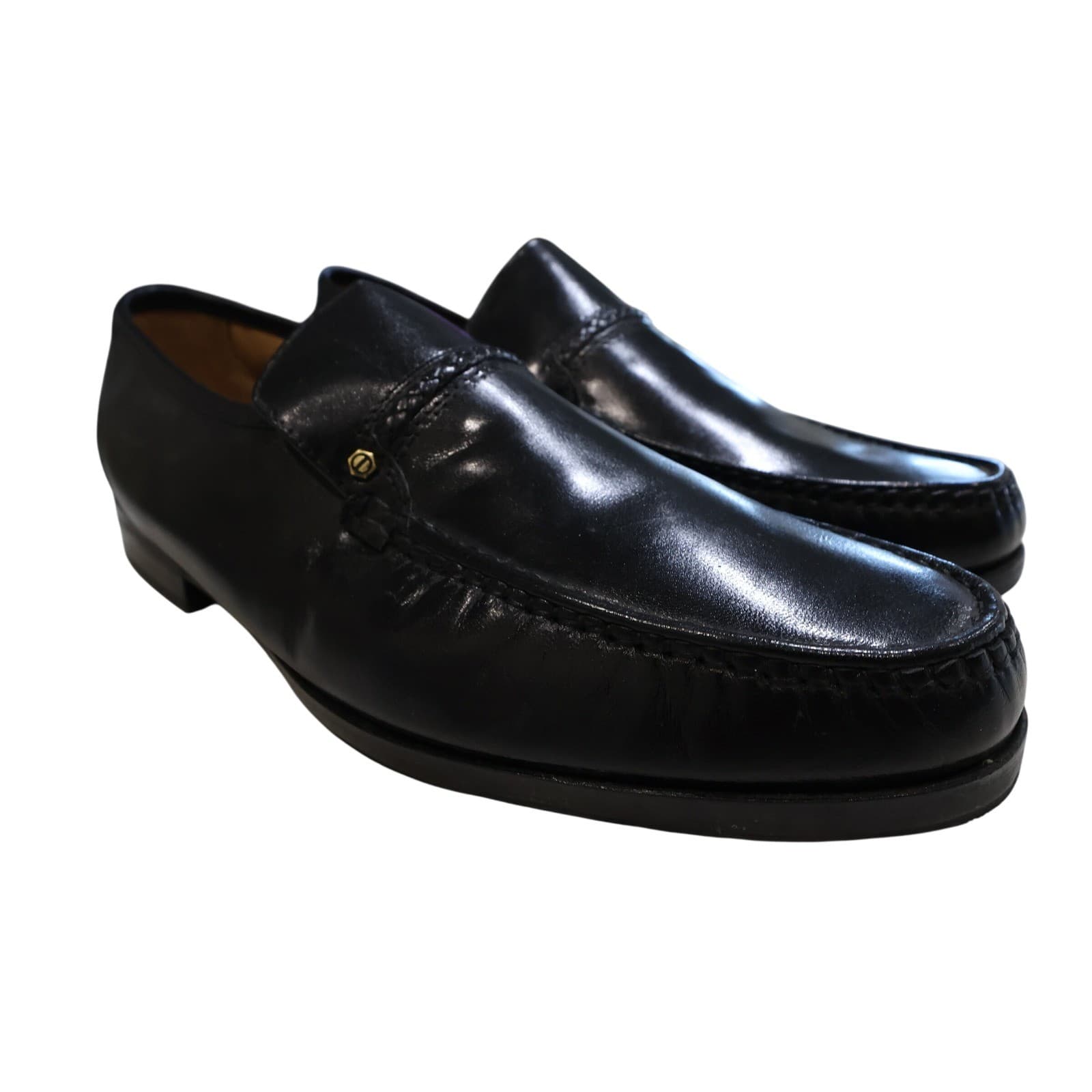 David Taylor Garfield Loafers Mens 13 Black Leather Slip On Dress Shoes Classic - Thumbnail 3