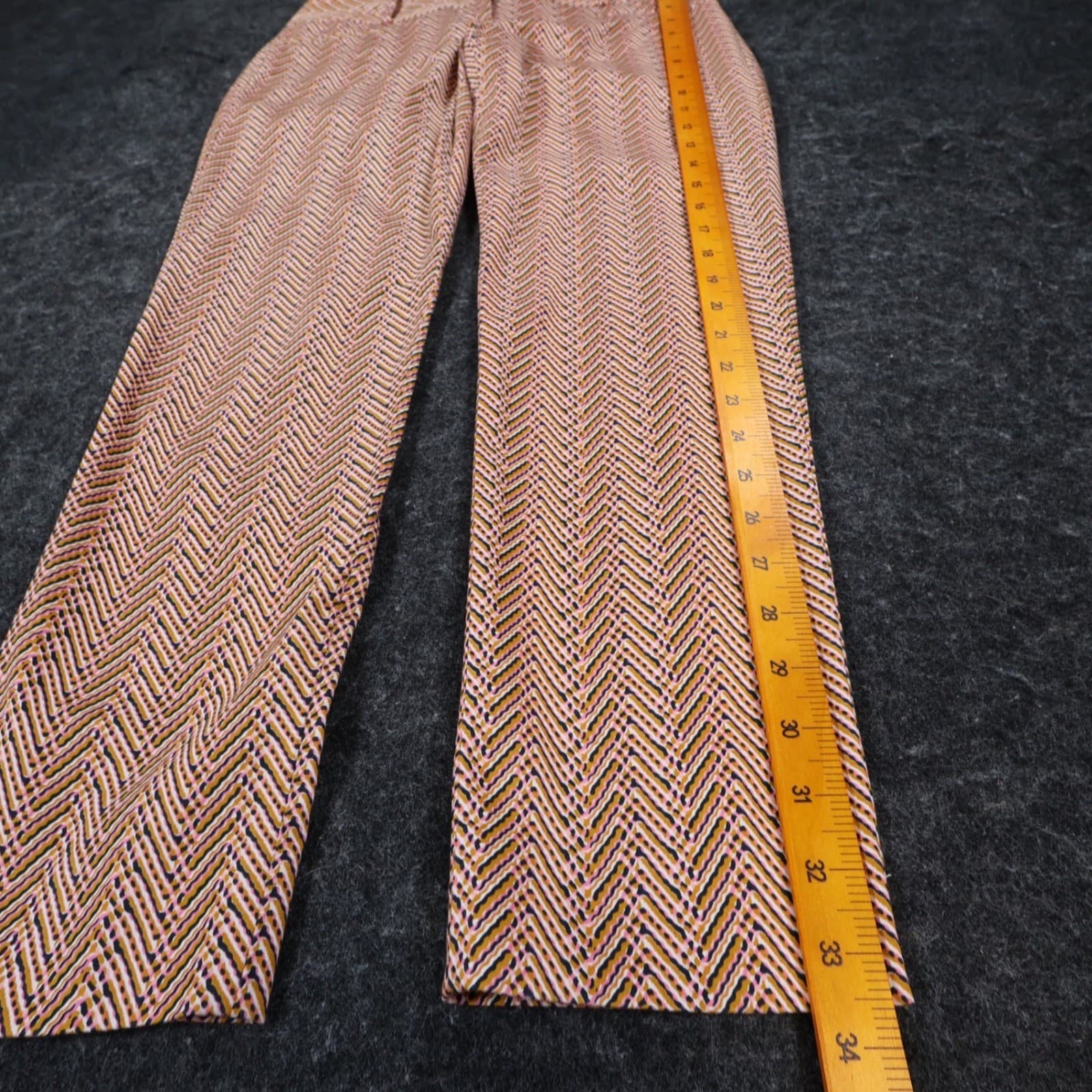 The Limited Drew Fit Pants Womens 0 Pink Cotton Zig Zag Pattern Dress Trousers - Thumbnail 3