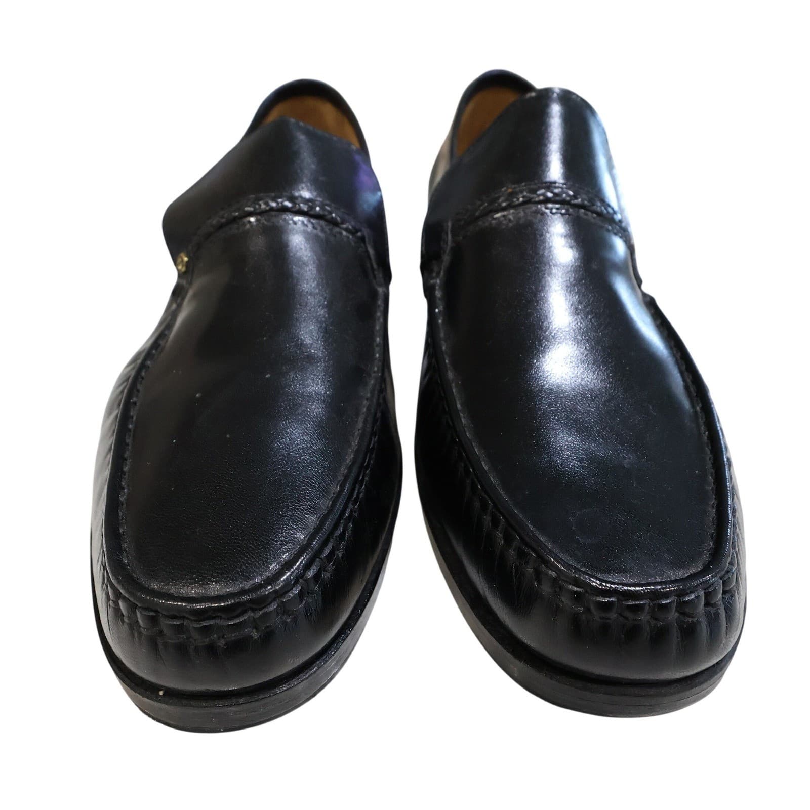 David Taylor Garfield Loafers Mens 13 Black Leather Slip On Dress Shoes Classic - Thumbnail 2