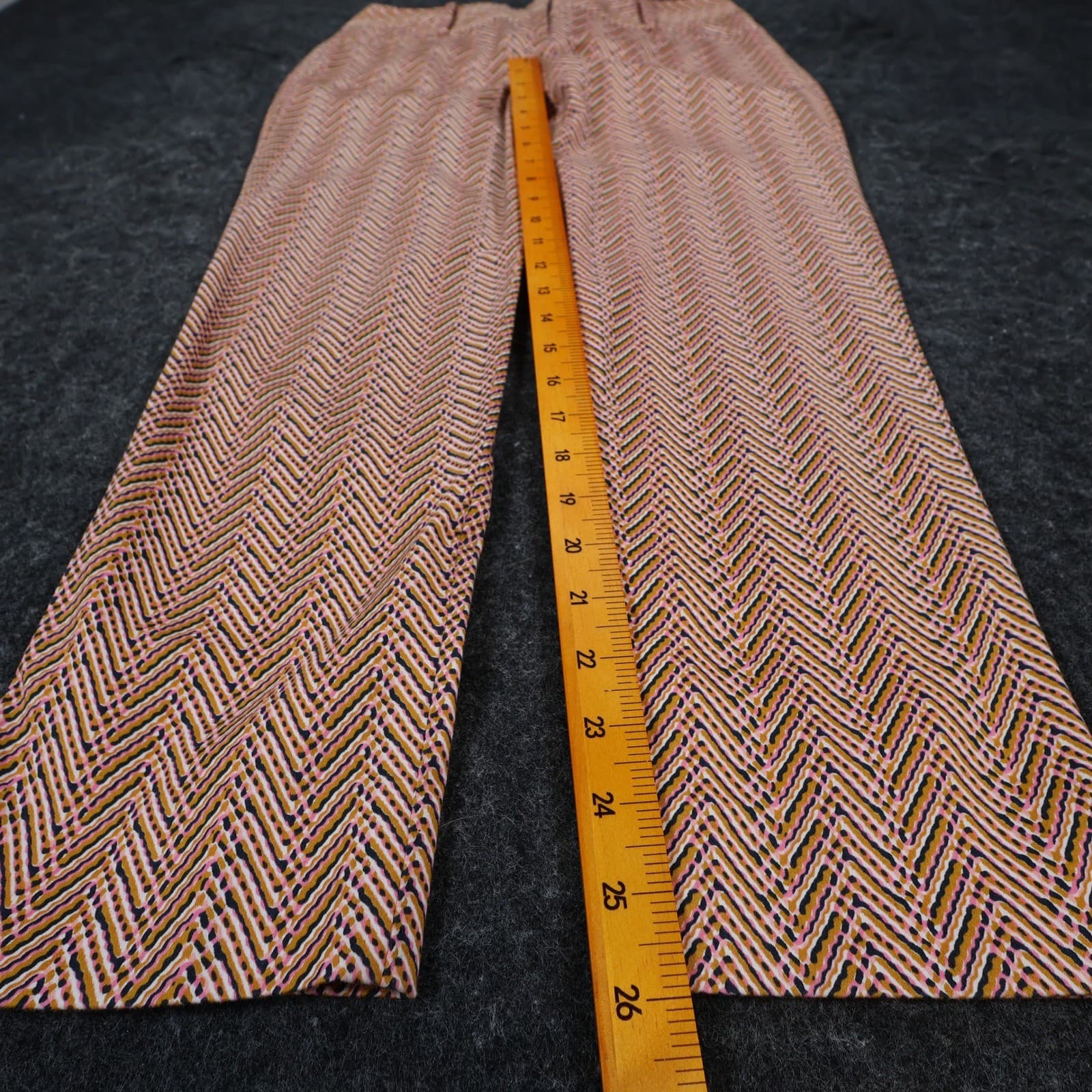The Limited Drew Fit Pants Womens 0 Pink Cotton Zig Zag Pattern Dress Trousers - Thumbnail 4