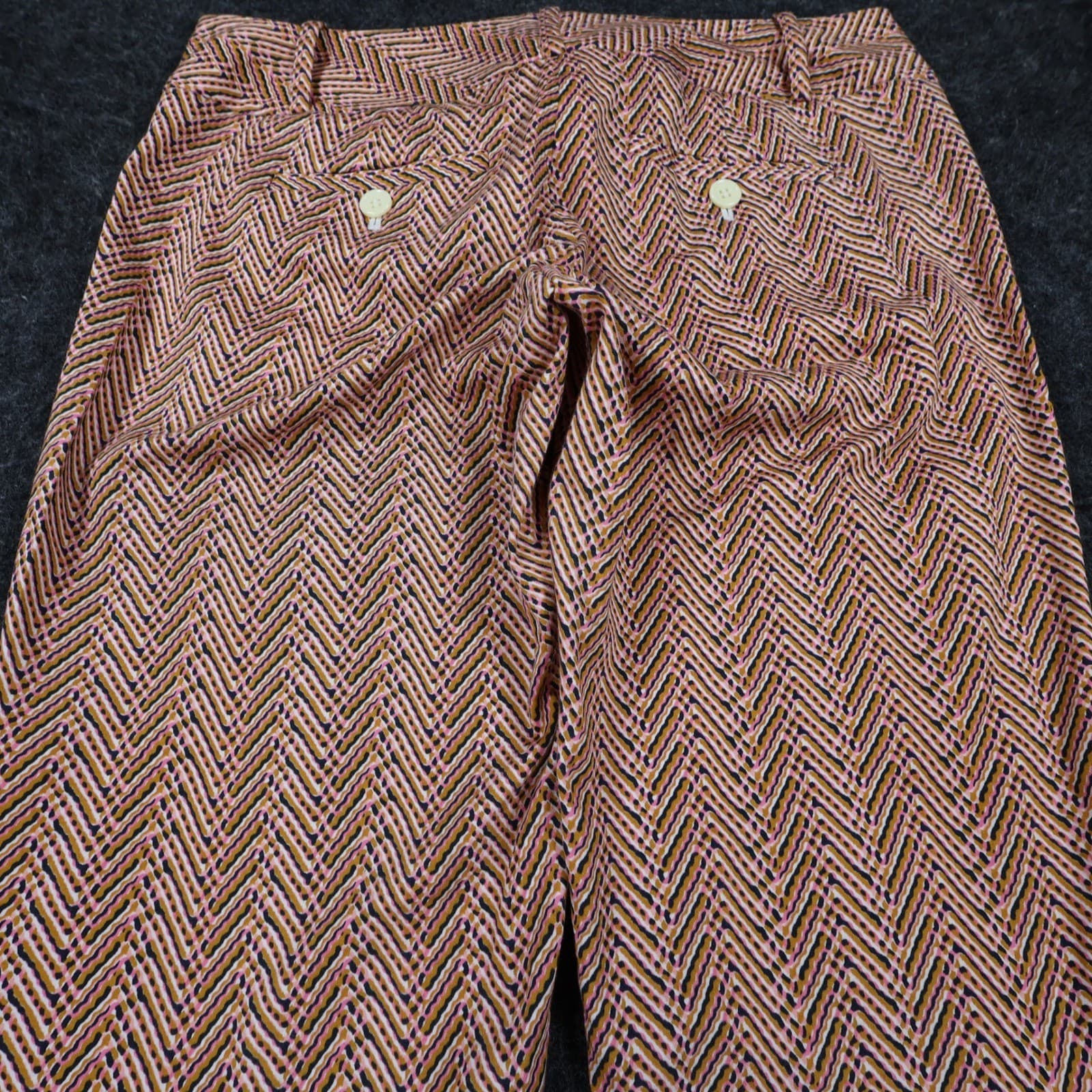 The Limited Drew Fit Pants Womens 0 Pink Cotton Zig Zag Pattern Dress Trousers - Thumbnail 10
