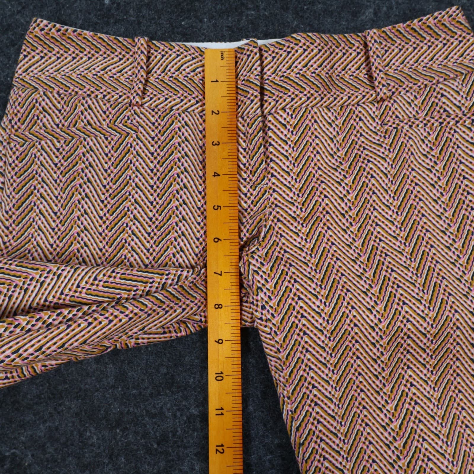 The Limited Drew Fit Pants Womens 0 Pink Cotton Zig Zag Pattern Dress Trousers - Thumbnail 6