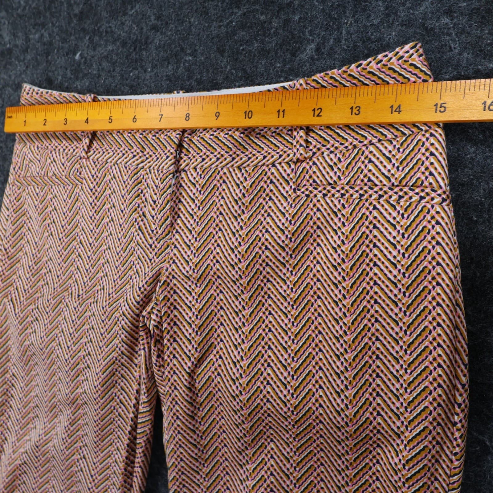 The Limited Drew Fit Pants Womens 0 Pink Cotton Zig Zag Pattern Dress Trousers - Thumbnail 5