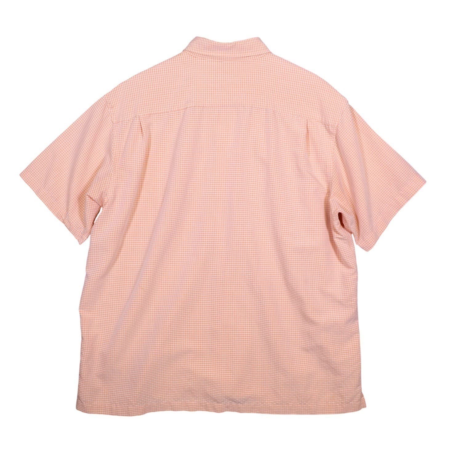 VAN HEUSEN Mens Peach Gingham Short Sleeve Button Down Shirt XL 17-17.5 - Thumbnail 4