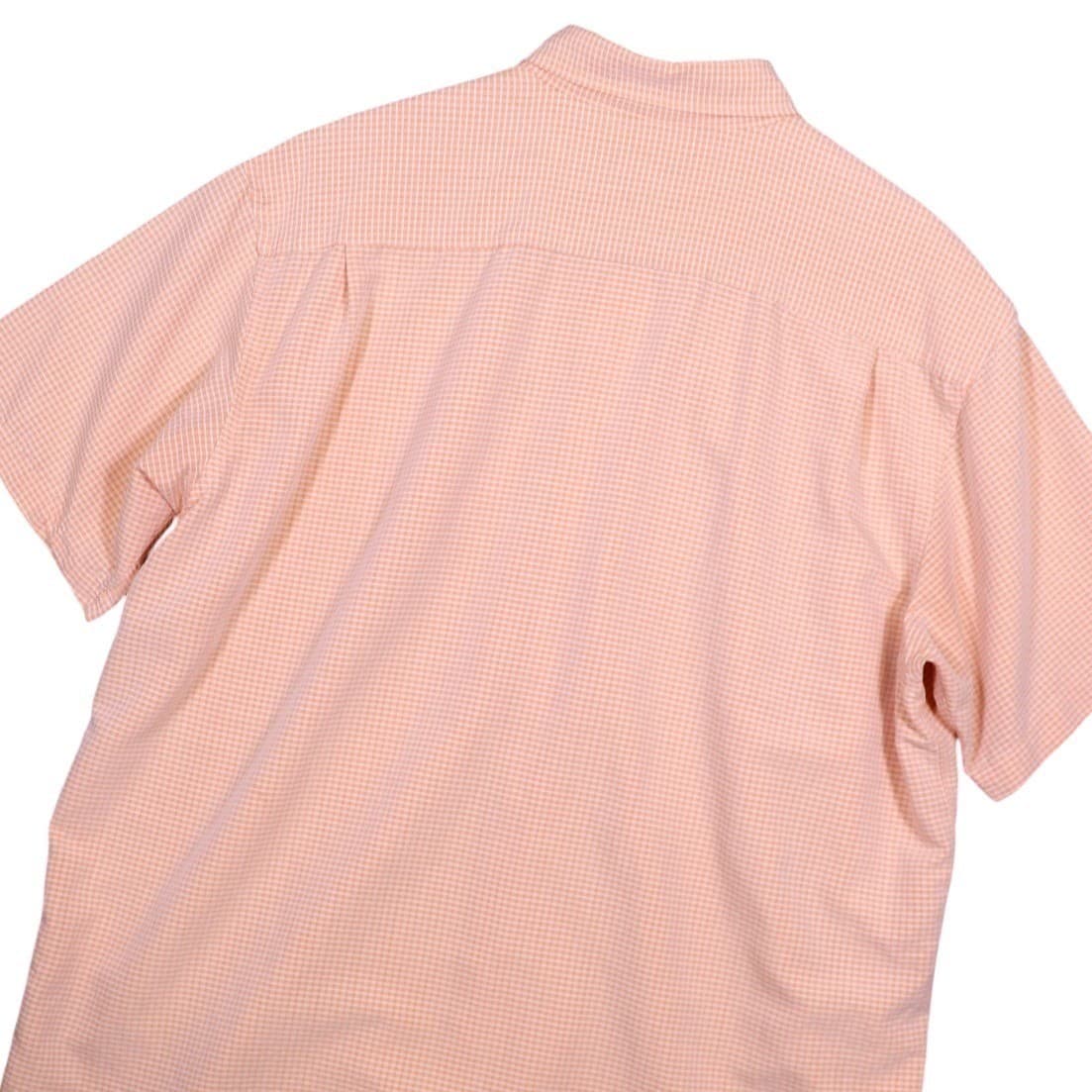 VAN HEUSEN Mens Peach Gingham Short Sleeve Button Down Shirt XL 17-17.5 - Thumbnail 3