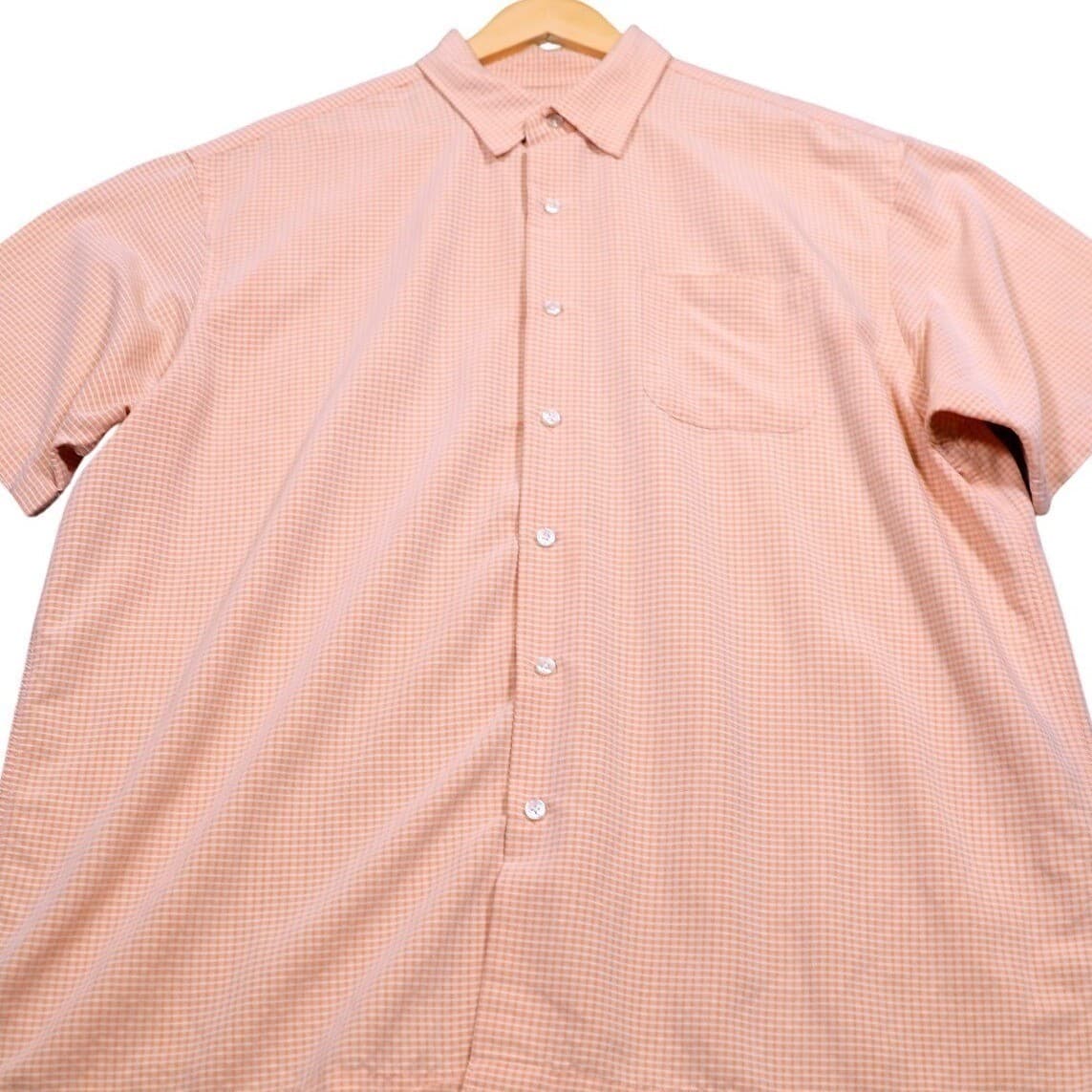 VAN HEUSEN Mens Peach Gingham Short Sleeve Button Down Shirt XL 17-17.5 - Thumbnail 5