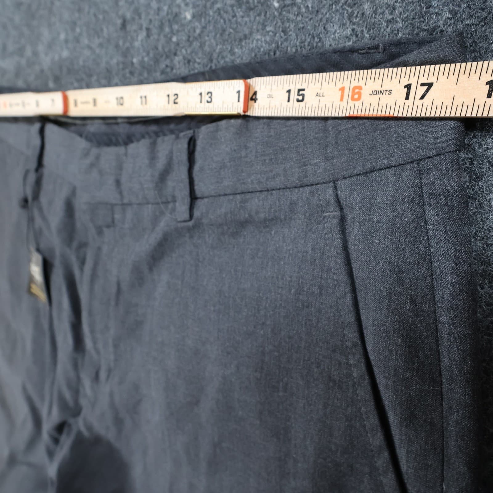 Calvin Klein Dress Pants Mens 34x32 Gray Excellent Flat Front Straight Leg - Thumbnail 6