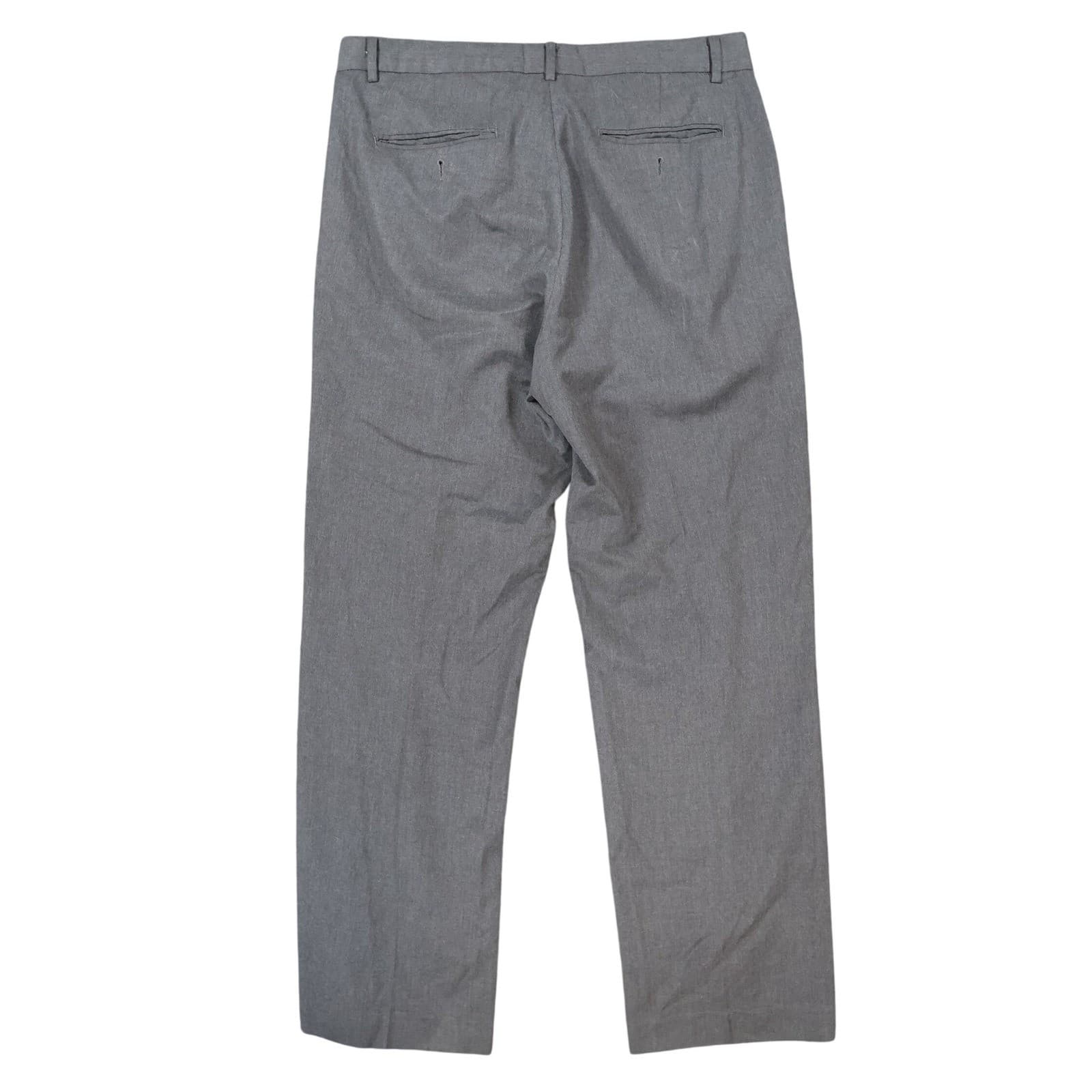 Calvin Klein Dress Pants Mens 34x32 Gray Excellent Flat Front Straight Leg - Thumbnail 2