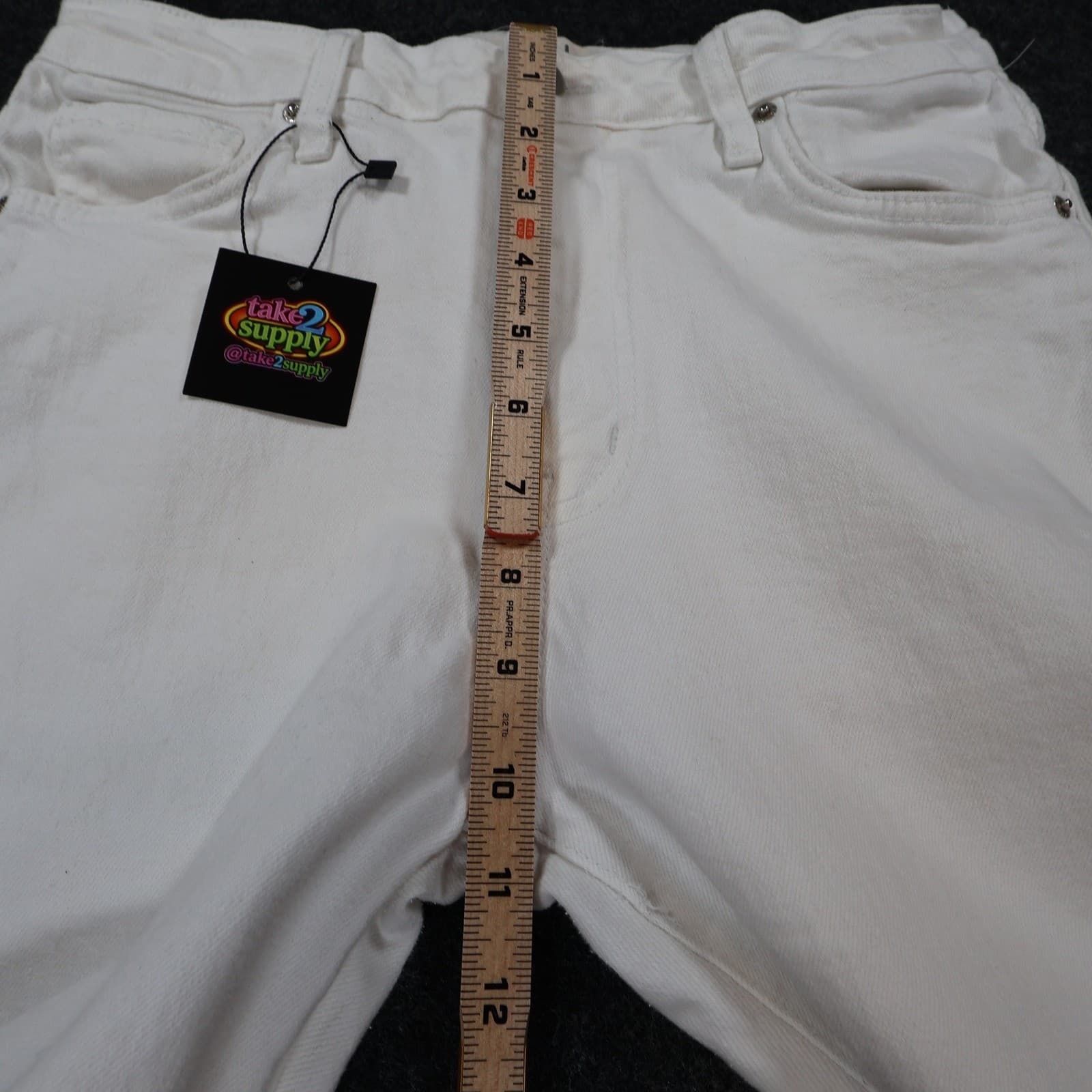 L.T.J Denim Jeans Womens 29 White Excellent Raw Hem Flare - Thumbnail 5