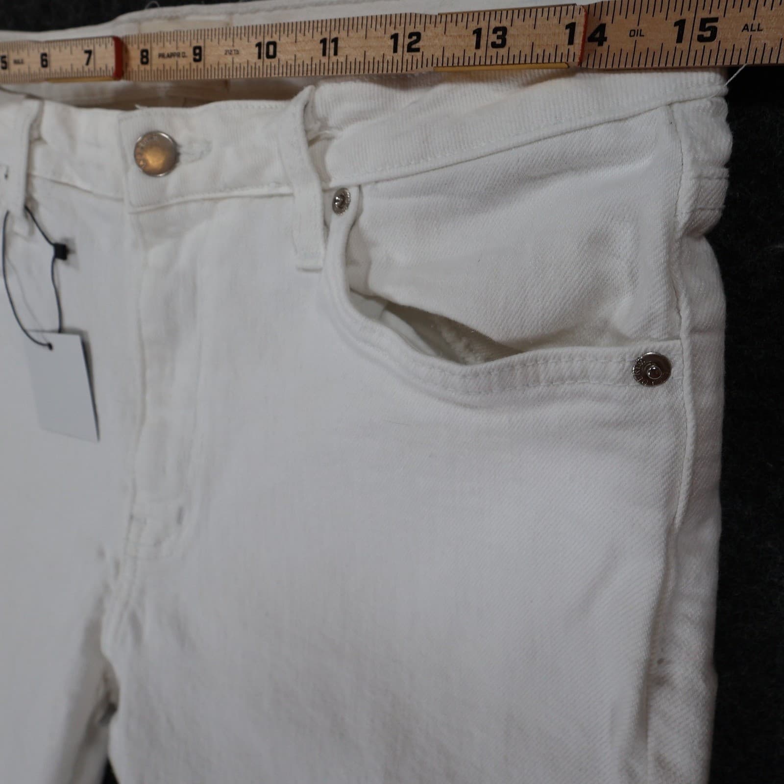 L.T.J Denim Jeans Womens 29 White Excellent Raw Hem Flare - Thumbnail 6