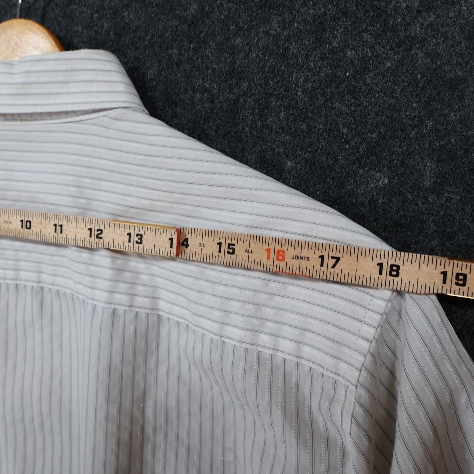 Alfani Button Down Mens M White Excellent Fitted Stretch Easy Care Striped - Thumbnail 6