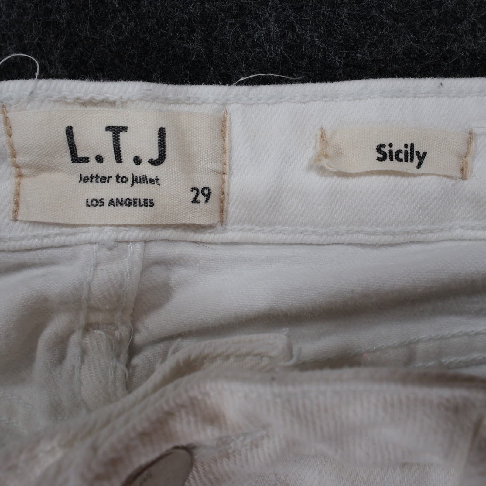 L.T.J Denim Jeans Womens 29 White Excellent Raw Hem Flare - Thumbnail 7