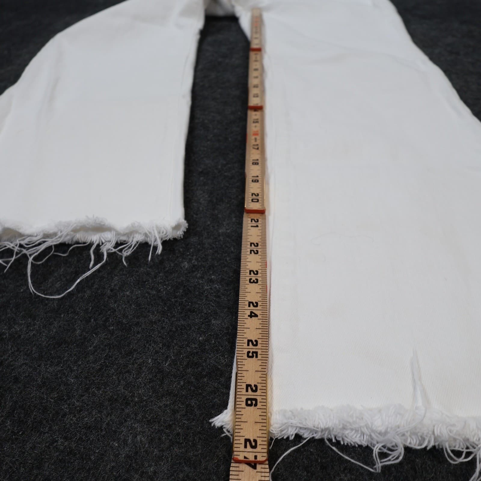 L.T.J Denim Jeans Womens 29 White Excellent Raw Hem Flare - Thumbnail 4