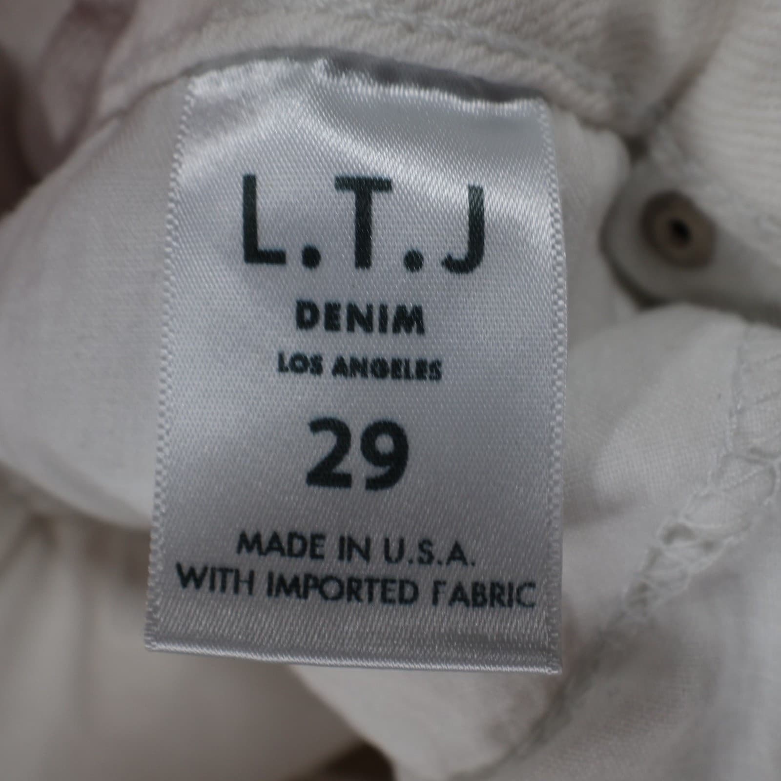 L.T.J Denim Jeans Womens 29 White Excellent Raw Hem Flare - Thumbnail 9