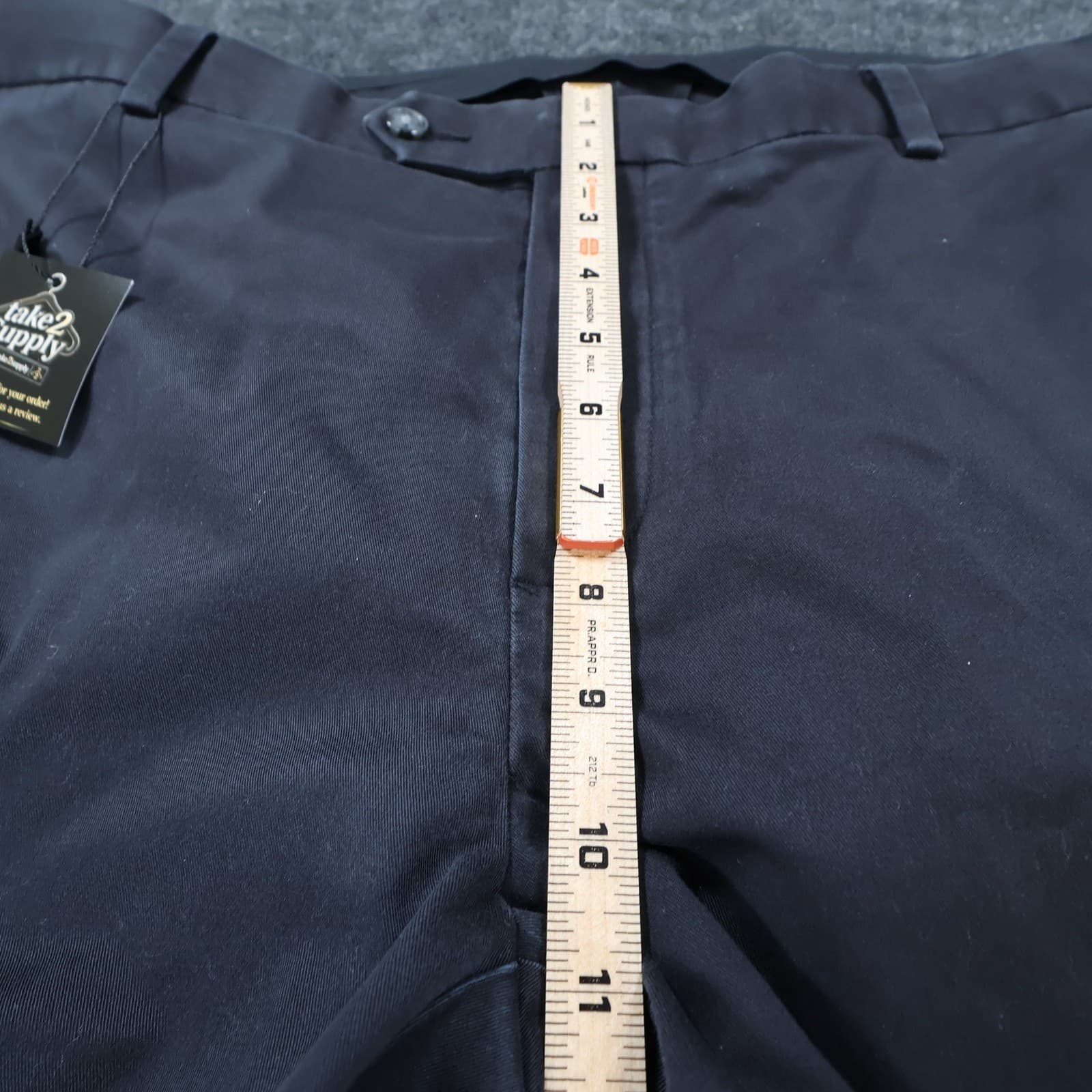 Roundtree & Yorke Chino Pants Mens 38x28 Black Excellent Stretch Twill - Thumbnail 5