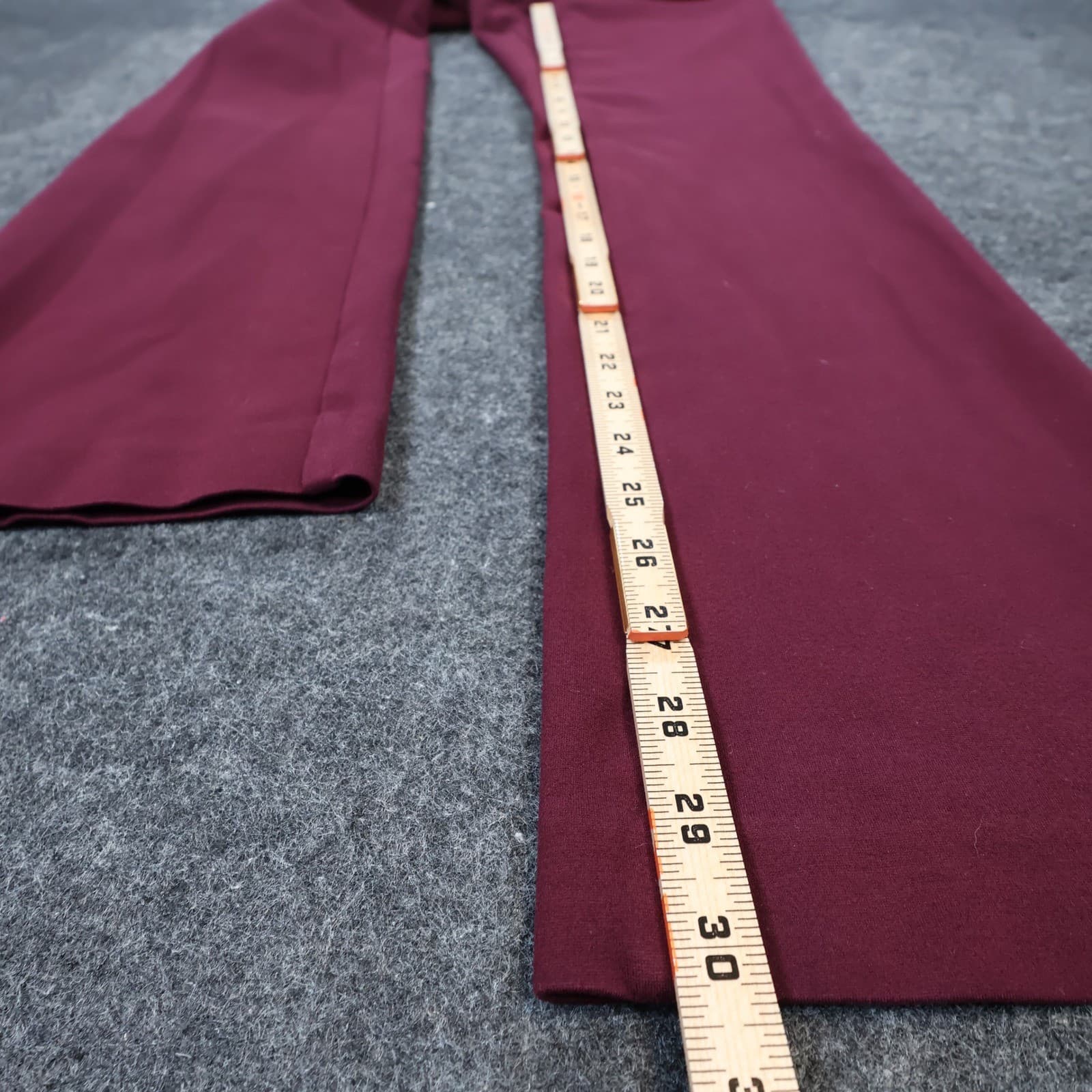 Anne Klein Dress Pants Womens 8 Burgundy Excellent Faux Leather Trim - Thumbnail 4
